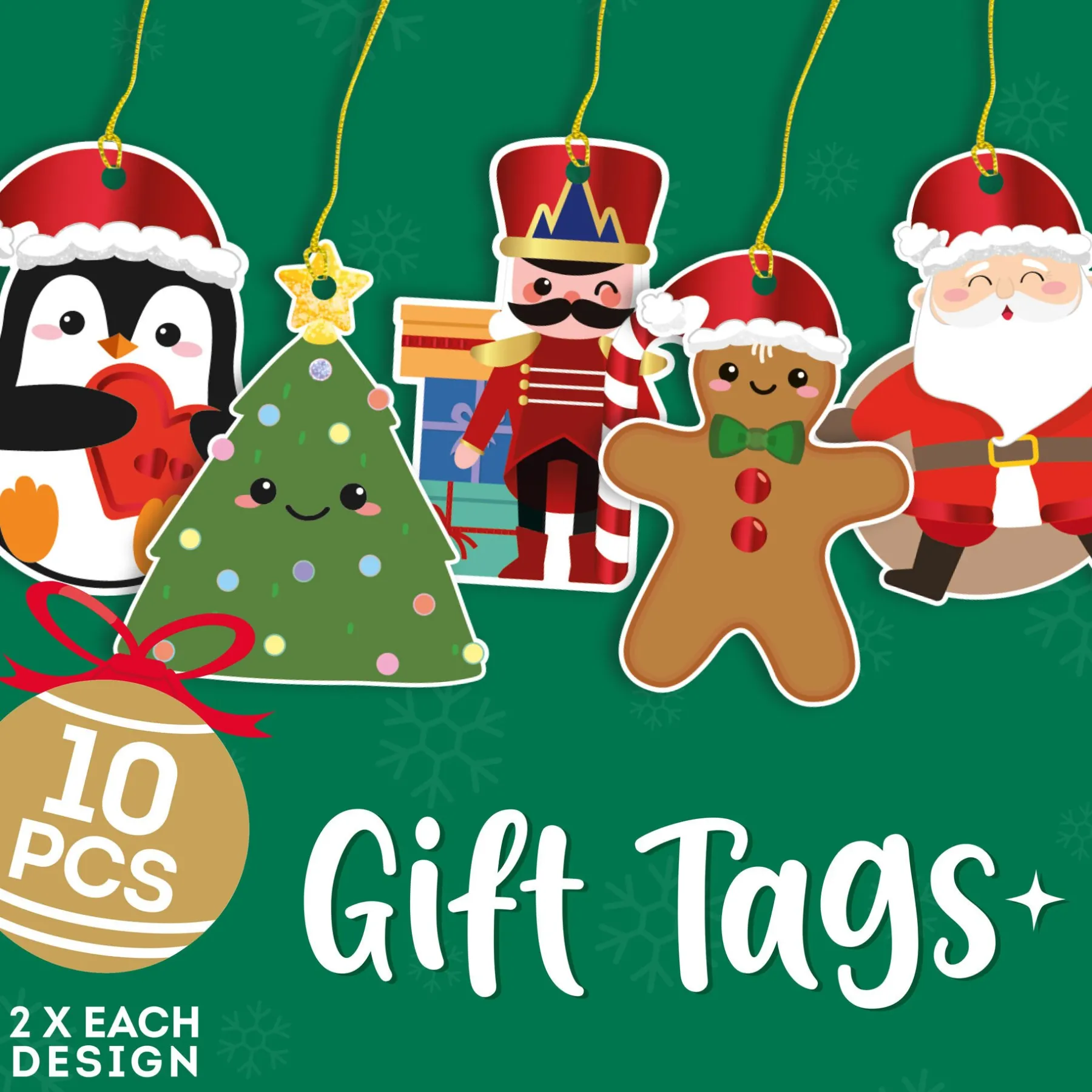 Legami Party-Accessoires*10 weihnachtliche Verschlussetiketten im Set