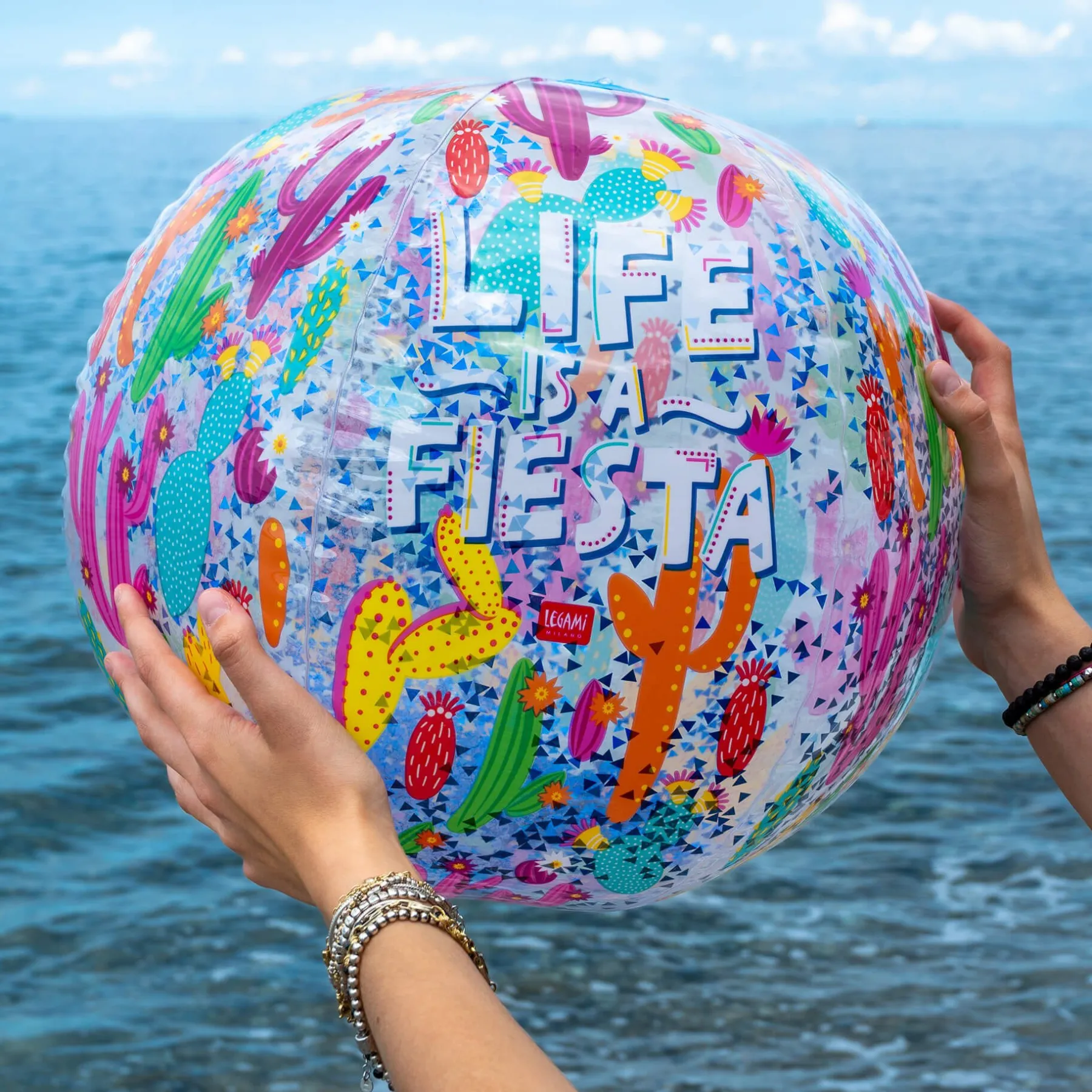 Legami Spiele Am Strand|Schlauchboote*Aufblasbarer Strandball - Glitter Beach Ball
