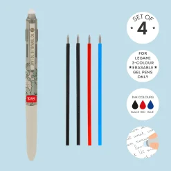 Legami Erasables Stifte Nachfüllminen*Ersatzminen für löschbaren Gelstift in 3 Farben im 4-er Set