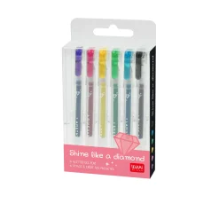 Legami Kugelschreiber Und Gelstifte*6er-Set aus glitzernden Mini-Gelstiften - Shine Like a Diamond