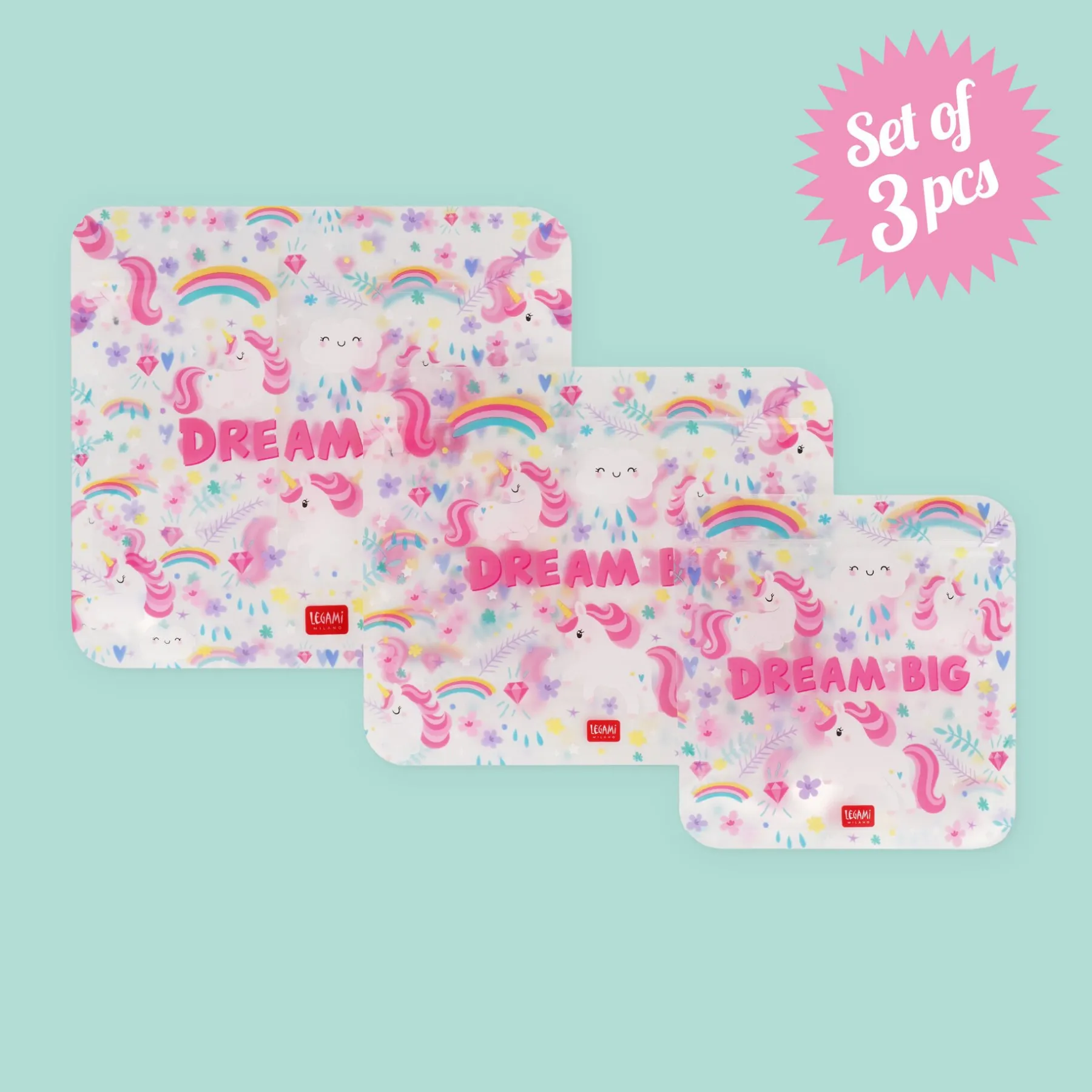 Legami Weitere Küchen-Accessoires*3er-Set Lebensmittelbeutel - Snack Bags