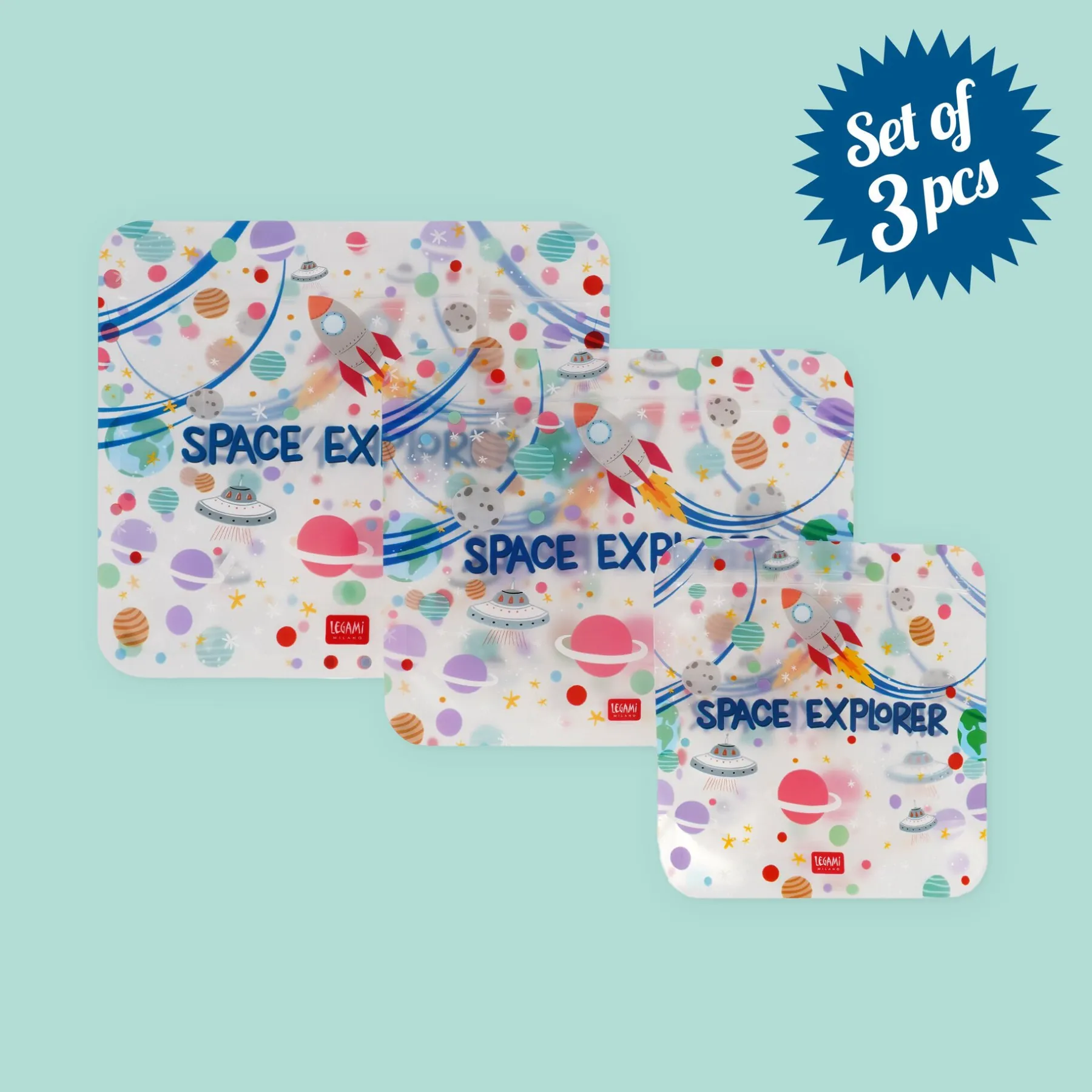 Legami Weitere Küchen-Accessoires*3er-Set Lebensmittelbeutel - Snack Bags