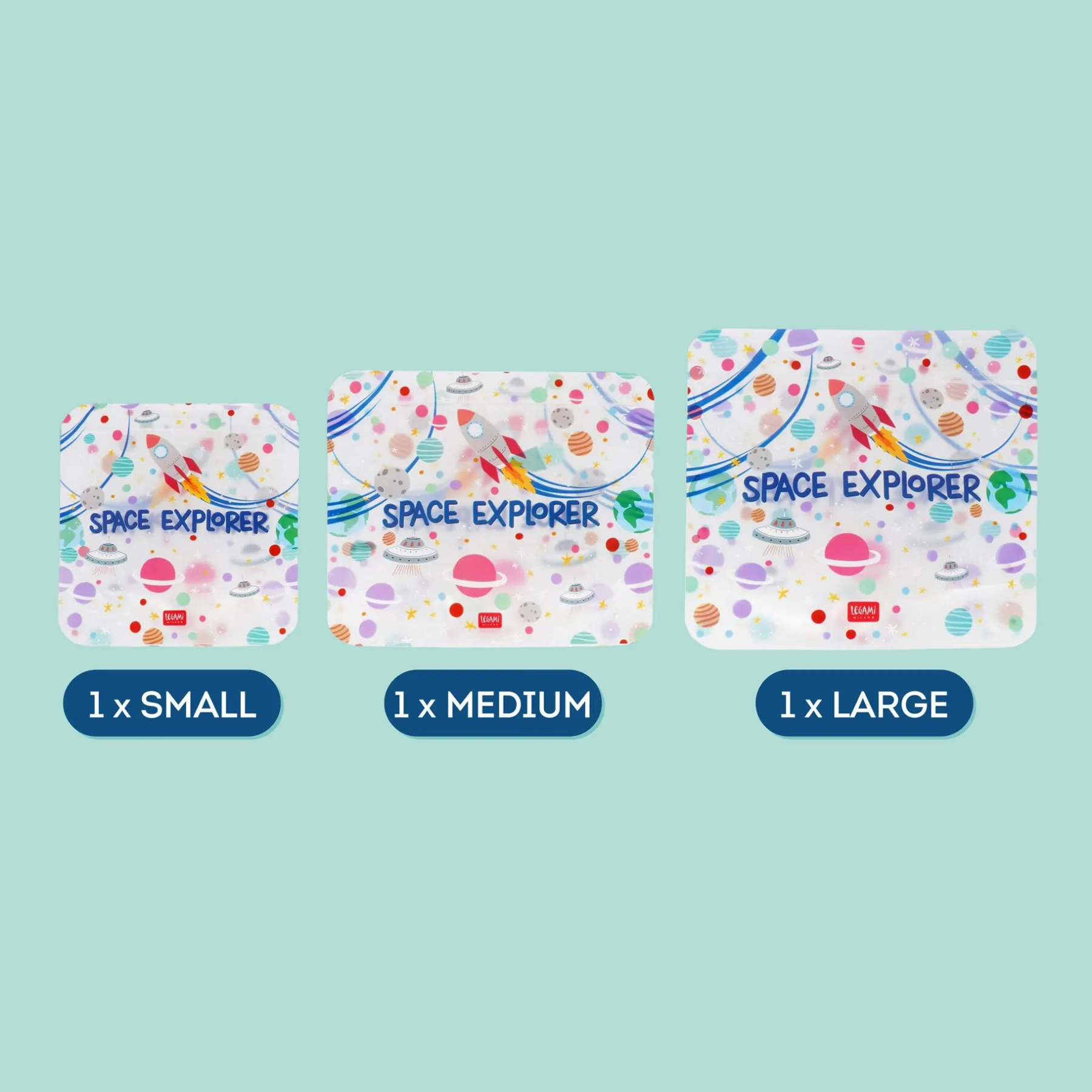 Legami Weitere Küchen-Accessoires*3er-Set Lebensmittelbeutel - Snack Bags