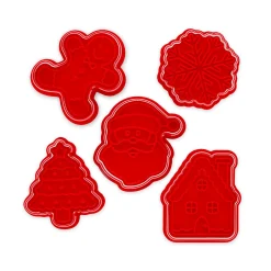 Legami Weitere Küchen-Accessoires|Party-Accessoires*5er-Set Plätzchenformen mit Stempel - Cookie Time!