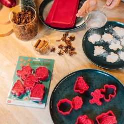 Legami Weitere Küchen-Accessoires|Party-Accessoires*5er-Set Plätzchenformen mit Stempel - Cookie Time!