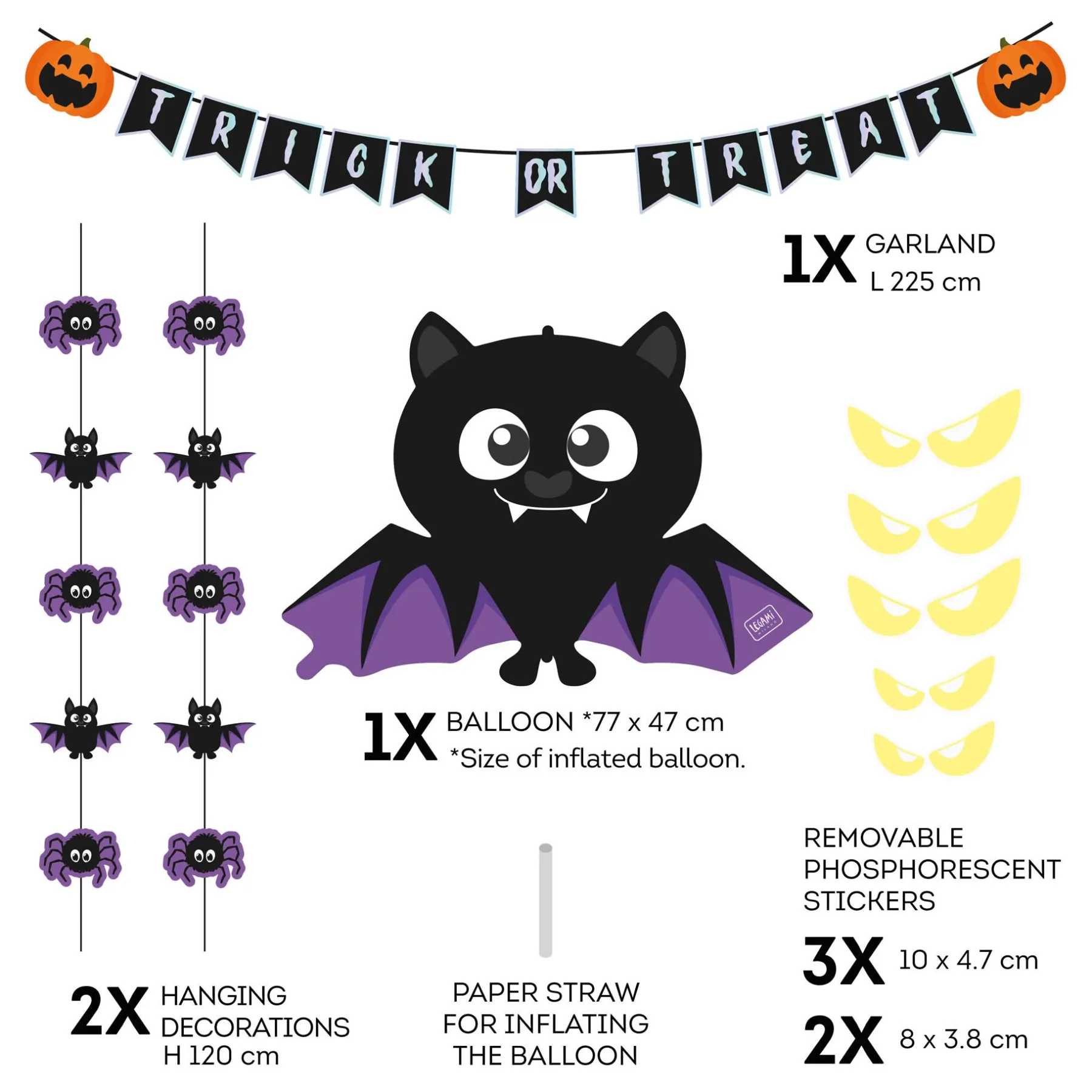 Legami Party-Accessoires*Halloween-Deko-Set für die Tür - Trick Or Treat