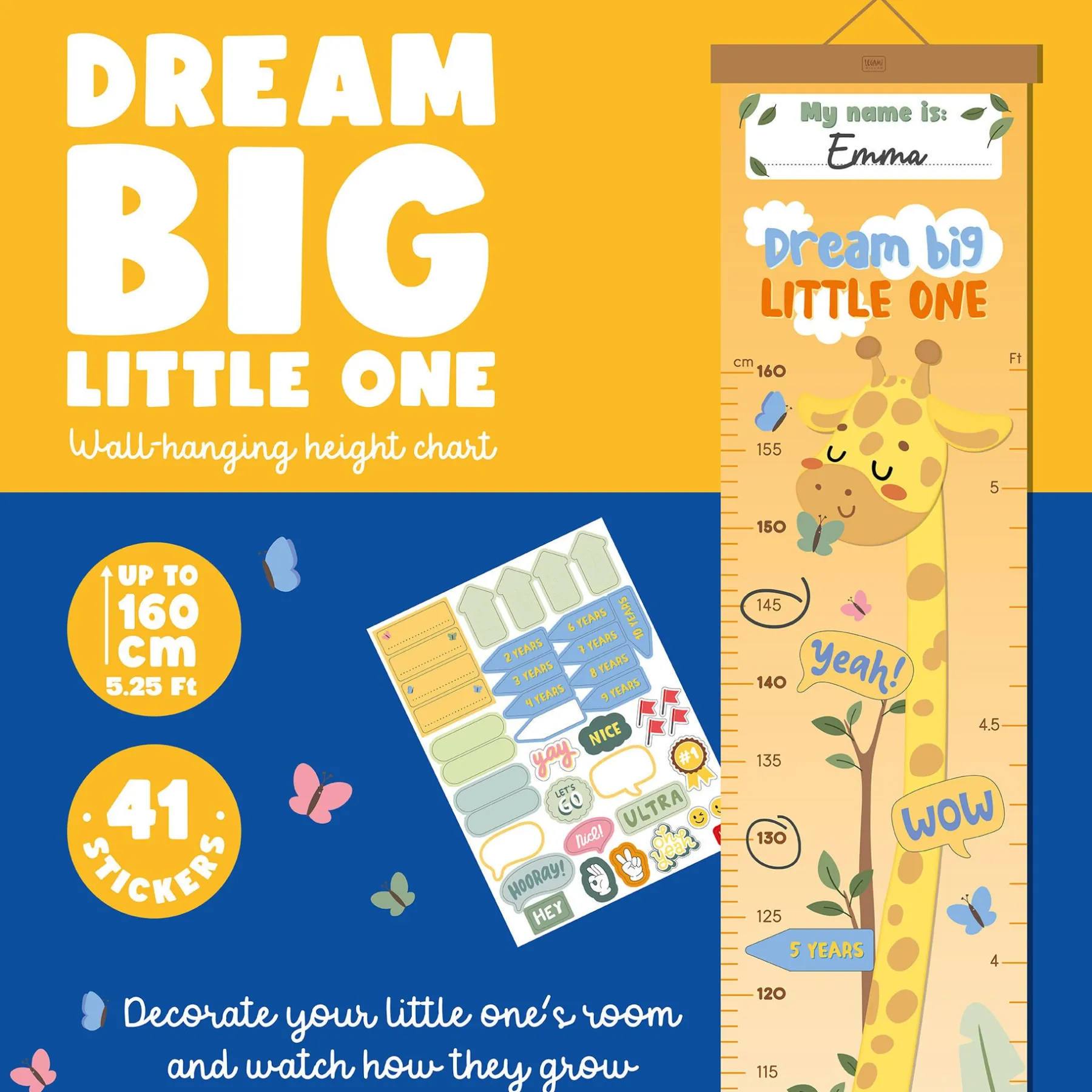 Kinder Legami Spiele Für Kinder*Kinder-Messlatte - Dream Big Little One
