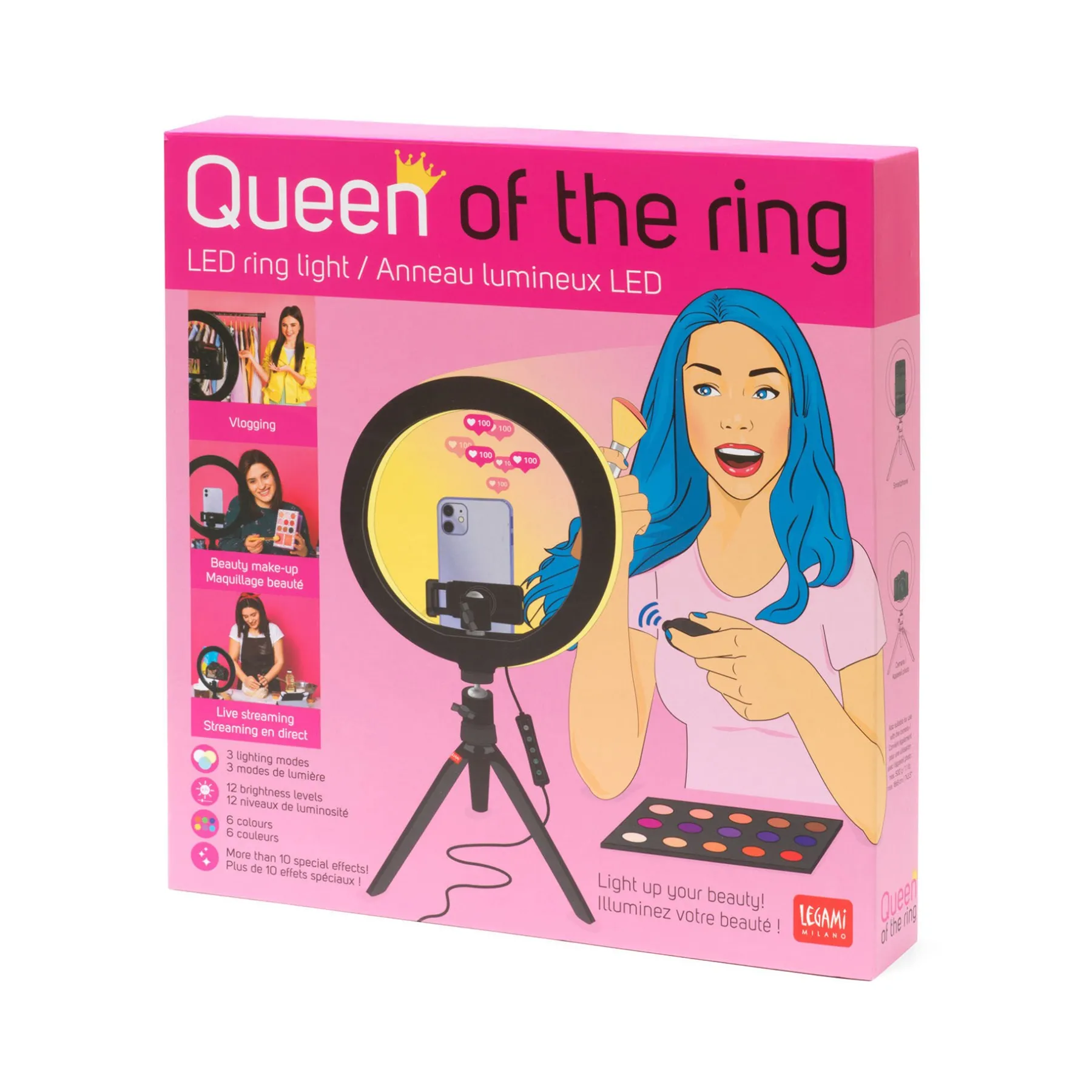Legami Zubehör Für Smartphone, Pc, Tablet|Spiele*LED-Ringlampe für Selfies - Queen of the Ring