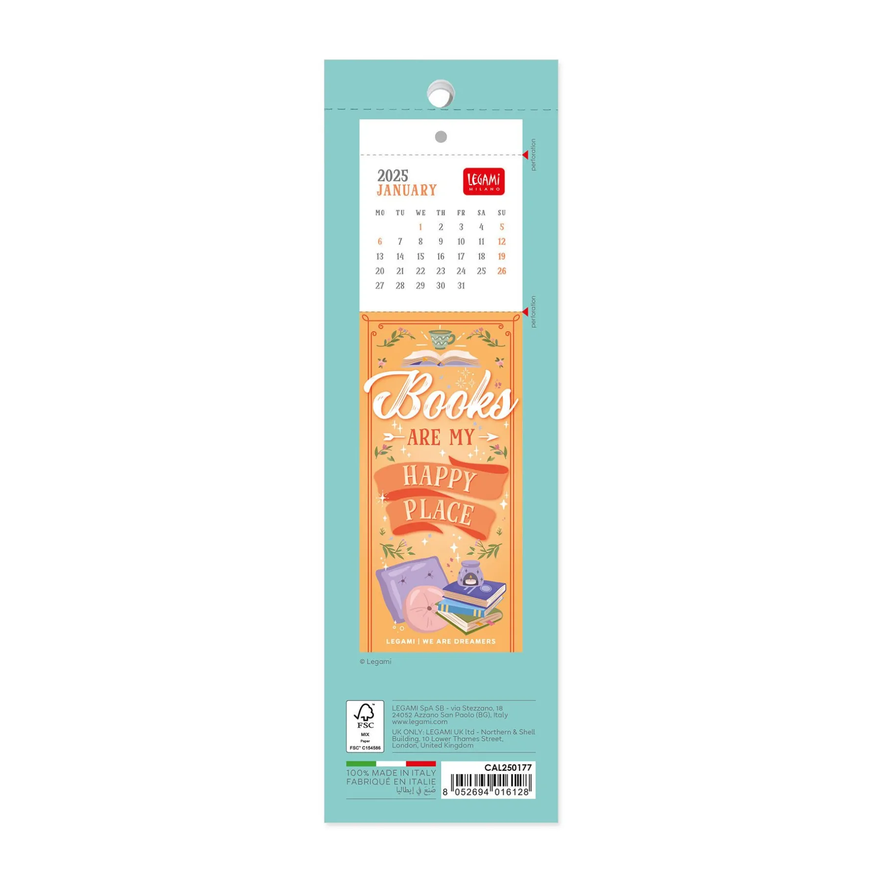 Legami Lesezeichen-Kalender*Lesezeichen-Kalender 2025 - 5,5 x 18 cm