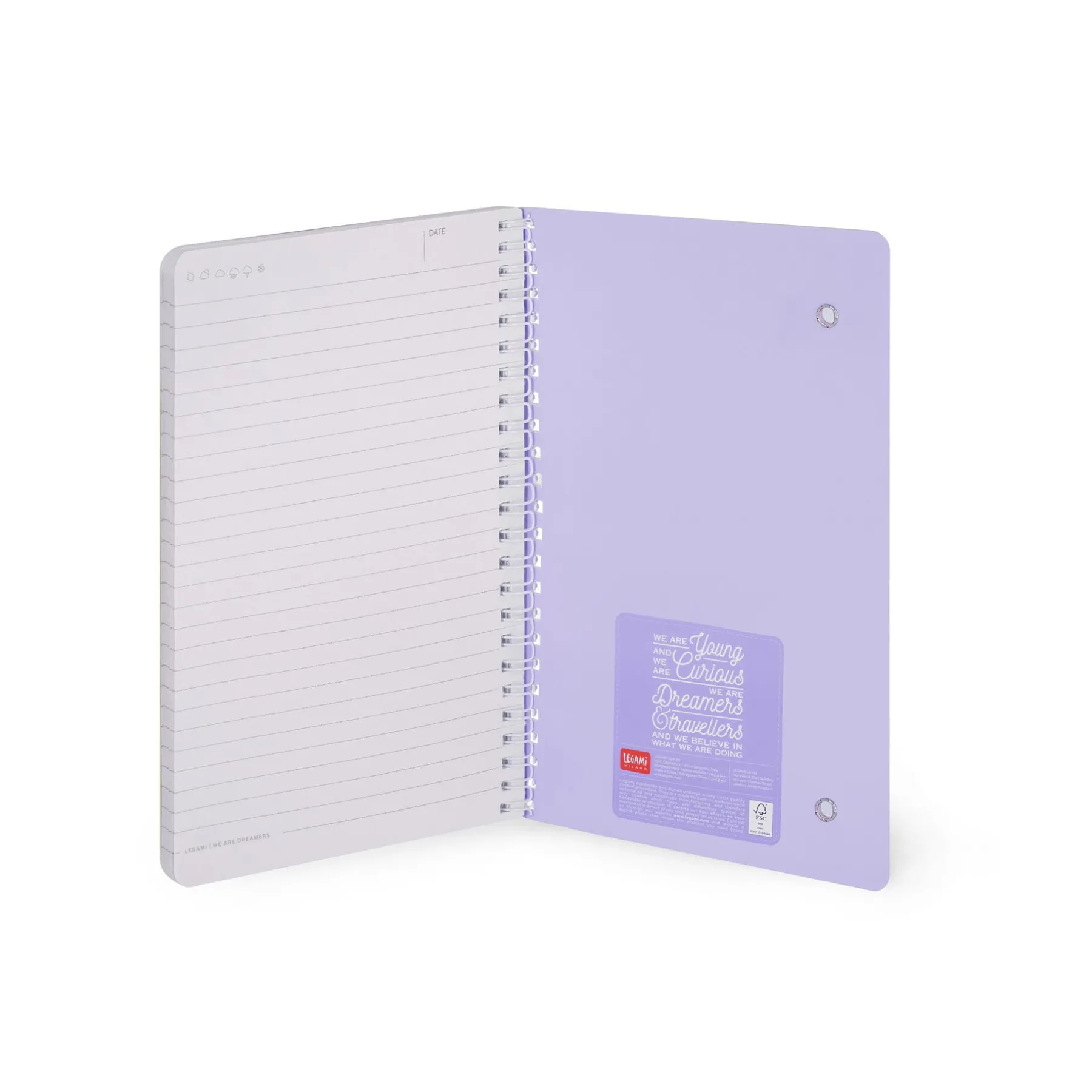 Legami Linierte Hefte*Liniertes Notizbuch -Large - Spiralbindung - A5-Format