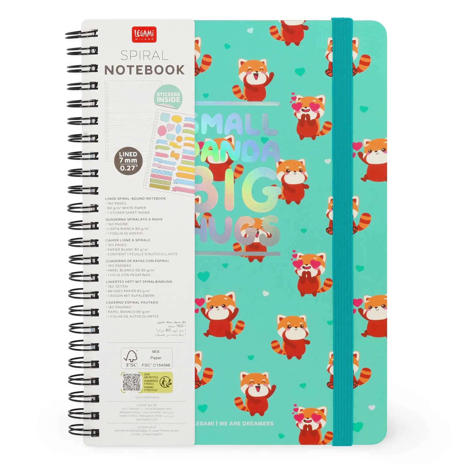 Legami Linierte Hefte*Liniertes Notizbuch -Large - Spiralbindung - A5-Format