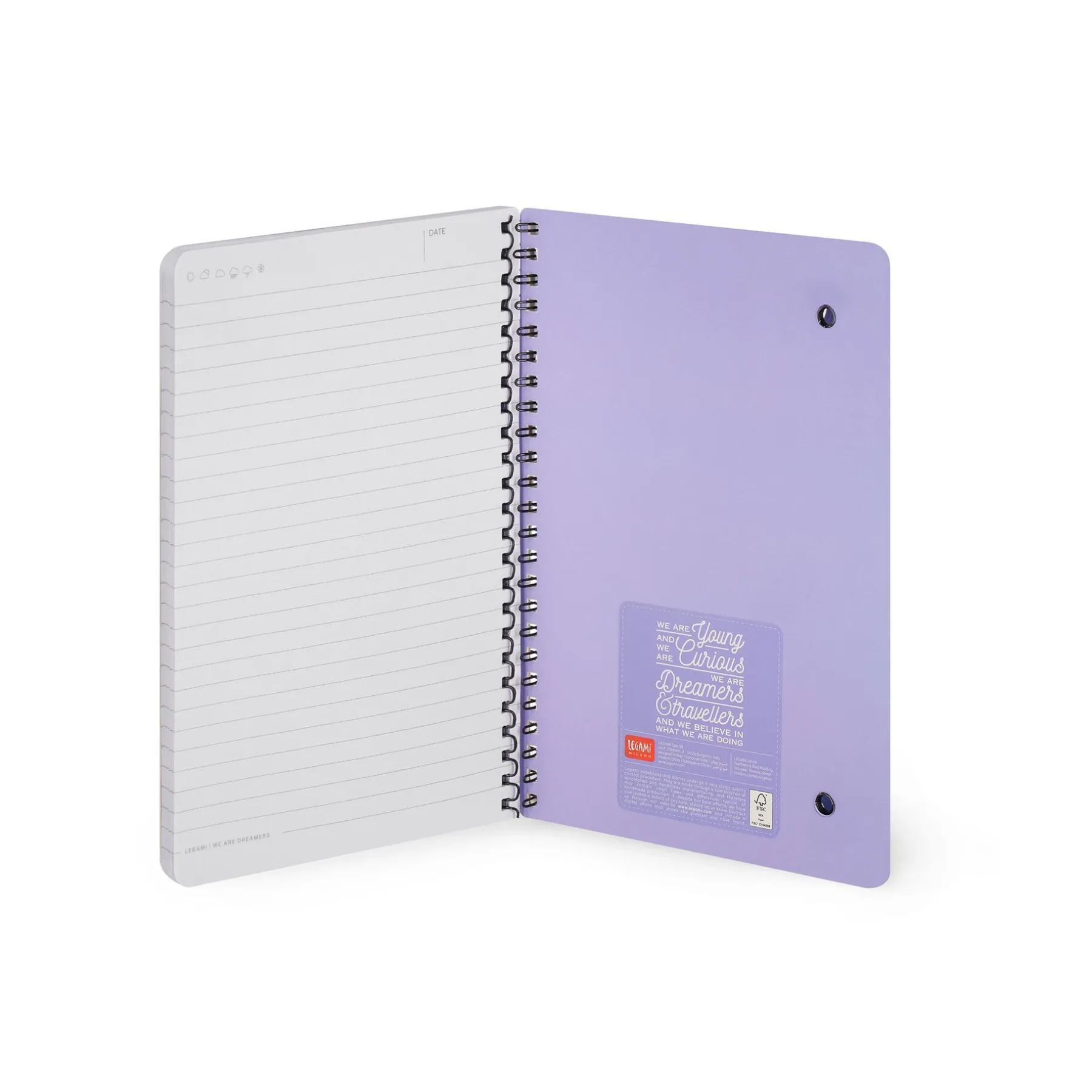 Legami Linierte Hefte*Liniertes Notizbuch -Large - Spiralbindung - A5-Format