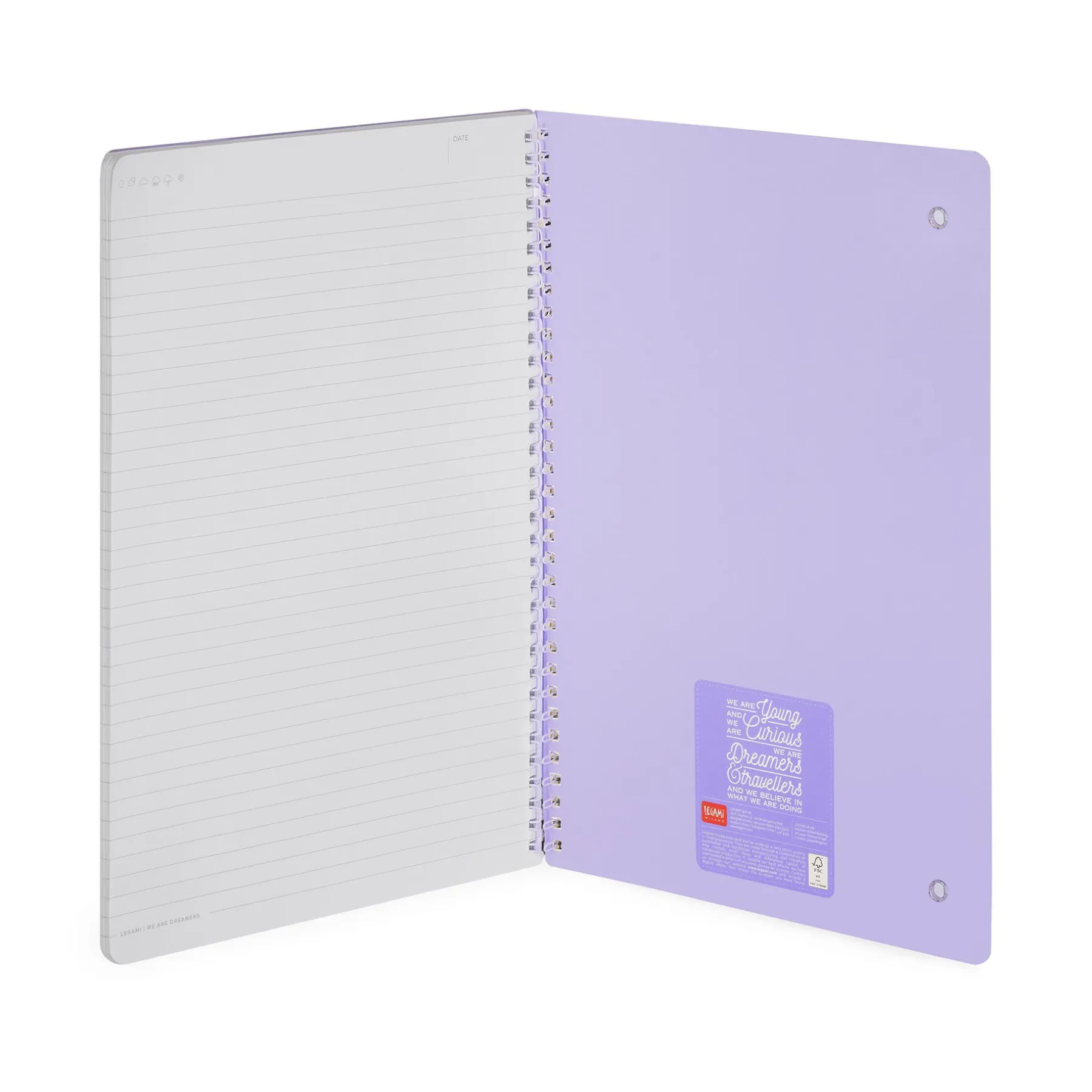 Legami Linierte Hefte*Liniertes Notizbuch -Maxi - Spiralbindung - A5-Format