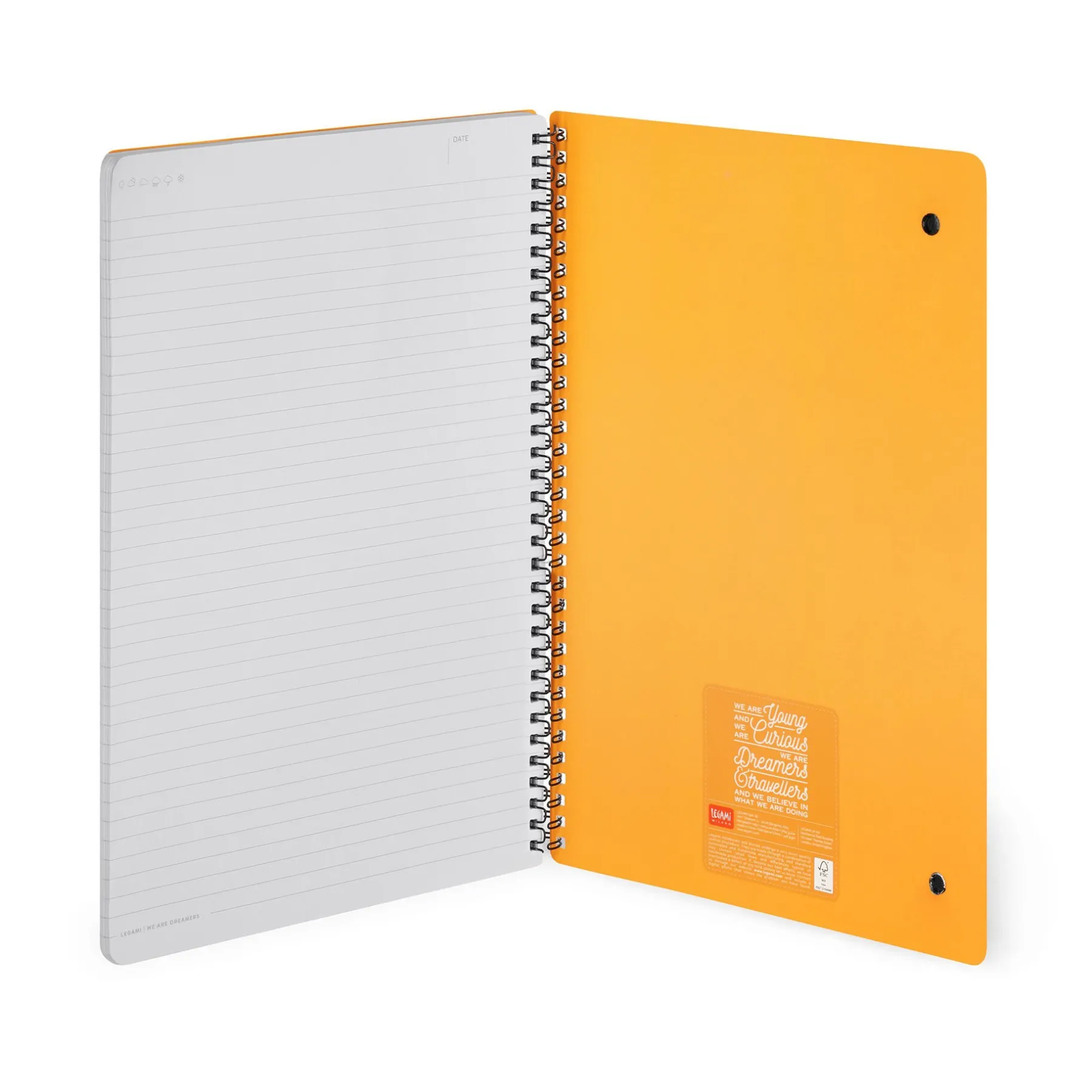 Legami Linierte Hefte*Liniertes Notizbuch -Maxi - Spiralbindung - A5-Format