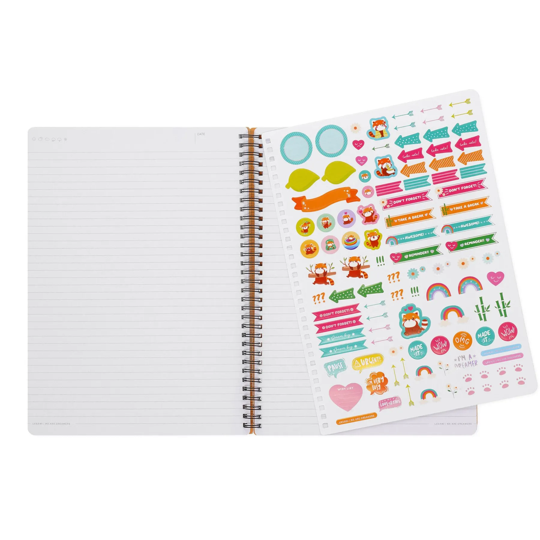 Legami Linierte Hefte*Liniertes Notizbuch -Maxi - Spiralbindung - A5-Format