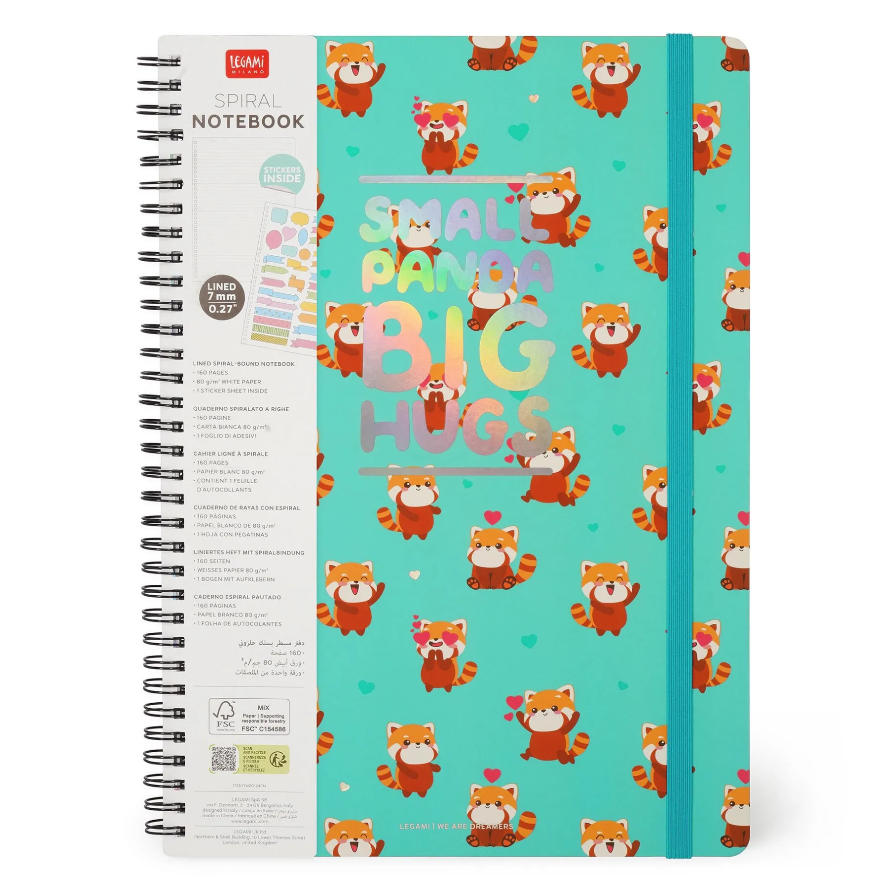 Legami Linierte Hefte*Liniertes Notizbuch -Maxi - Spiralbindung - A5-Format