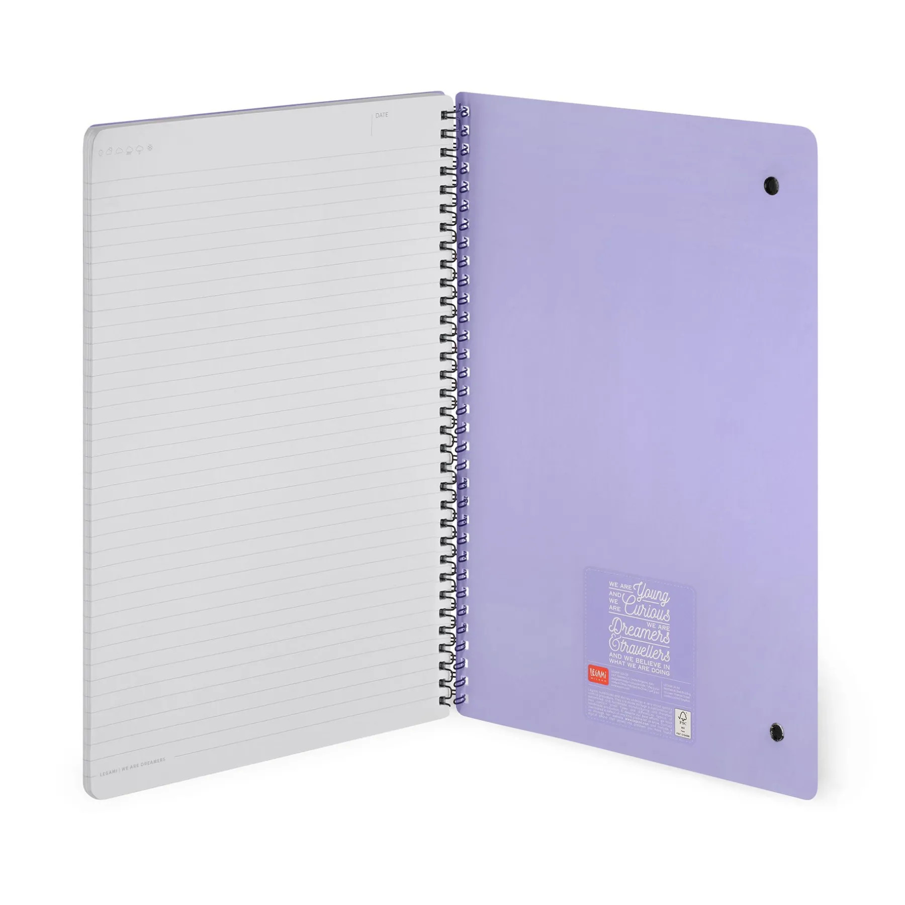 Legami Linierte Hefte*Liniertes Notizbuch -Maxi - Spiralbindung - A5-Format