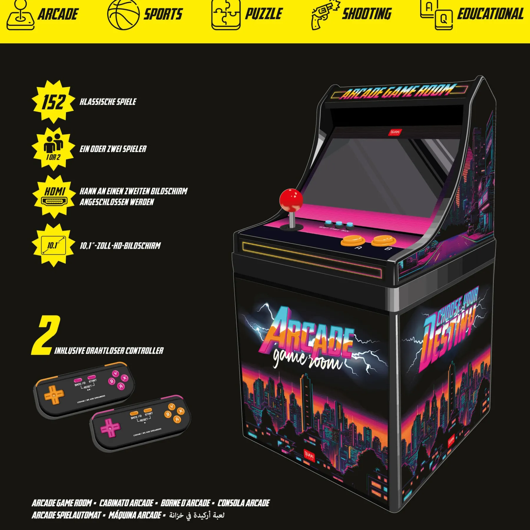 Legami Arcade*Mini-Arcade Spielautomat - Arcade Game Room