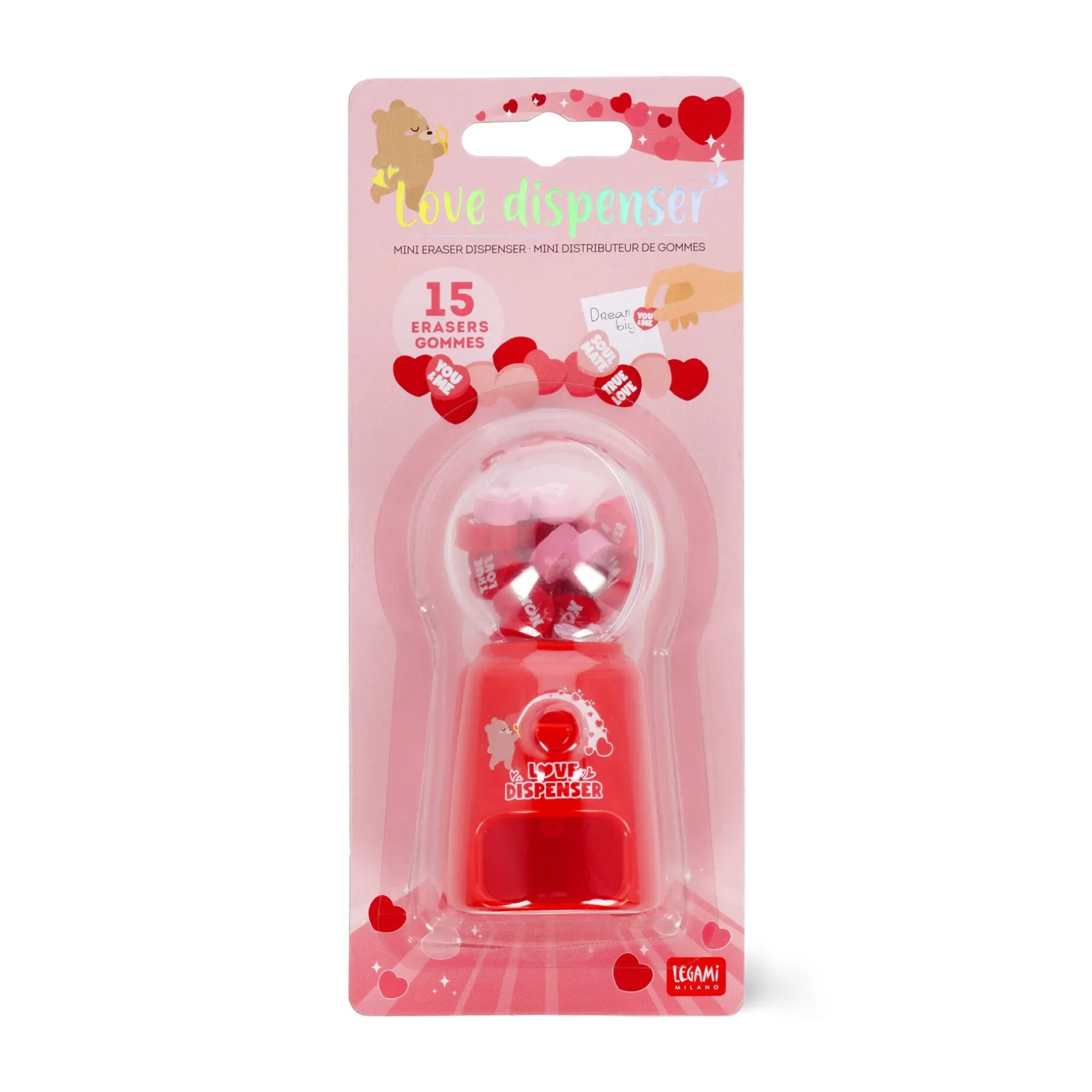 Legami Radiergummis Und Korrekturroller*Mini-Radiergummispender - Love Dispenser