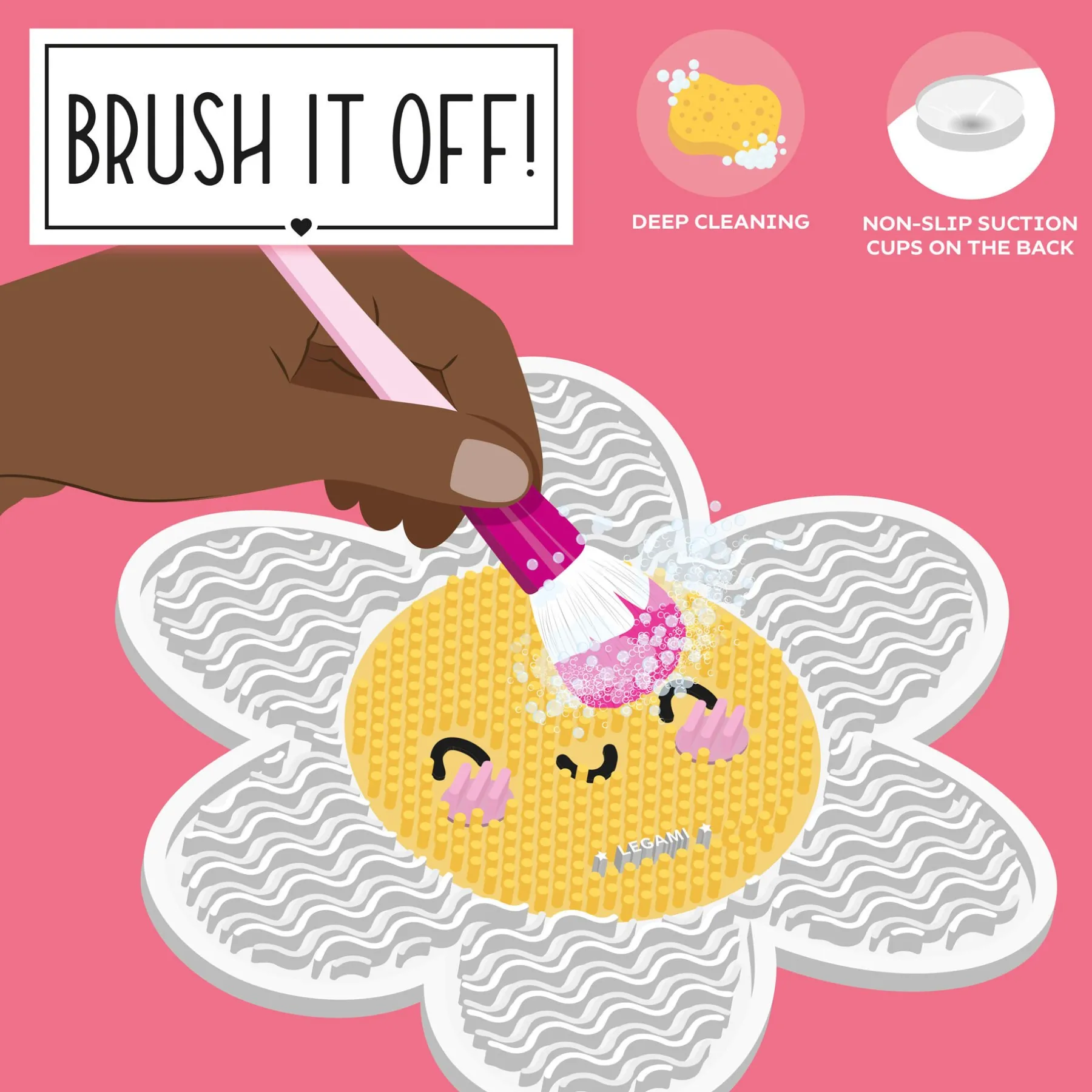 Legami Gesicht Und Körper*Reinigungspad für Make-up-Pinsel - Brush it Off!