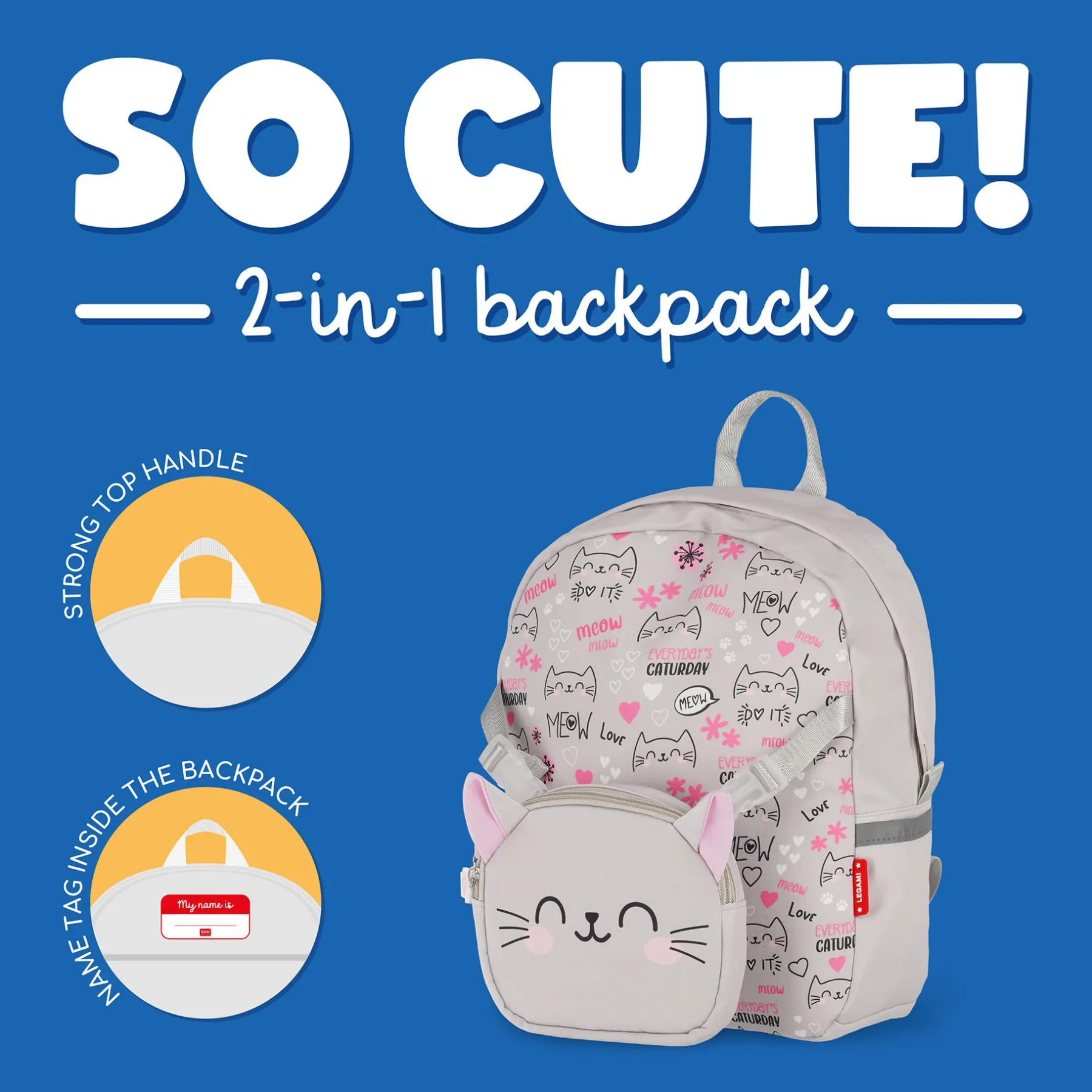 Legami Rucksäcke|Taschen*Rucksack mit abnehmbarer Tasche - So Cute!