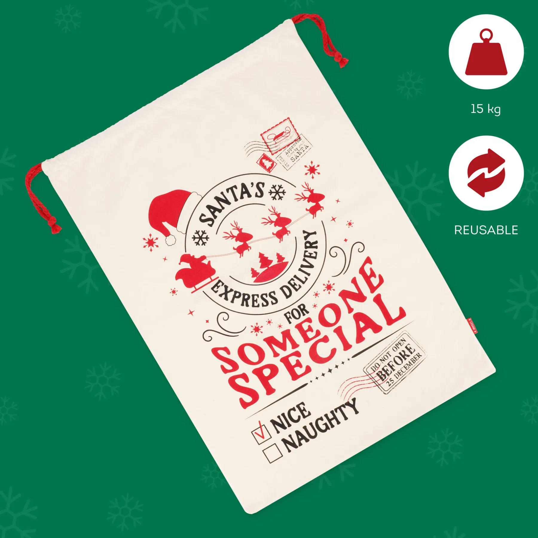 Legami Party-Accessoires*Sack für Geschenke vom Weihnachtsmann