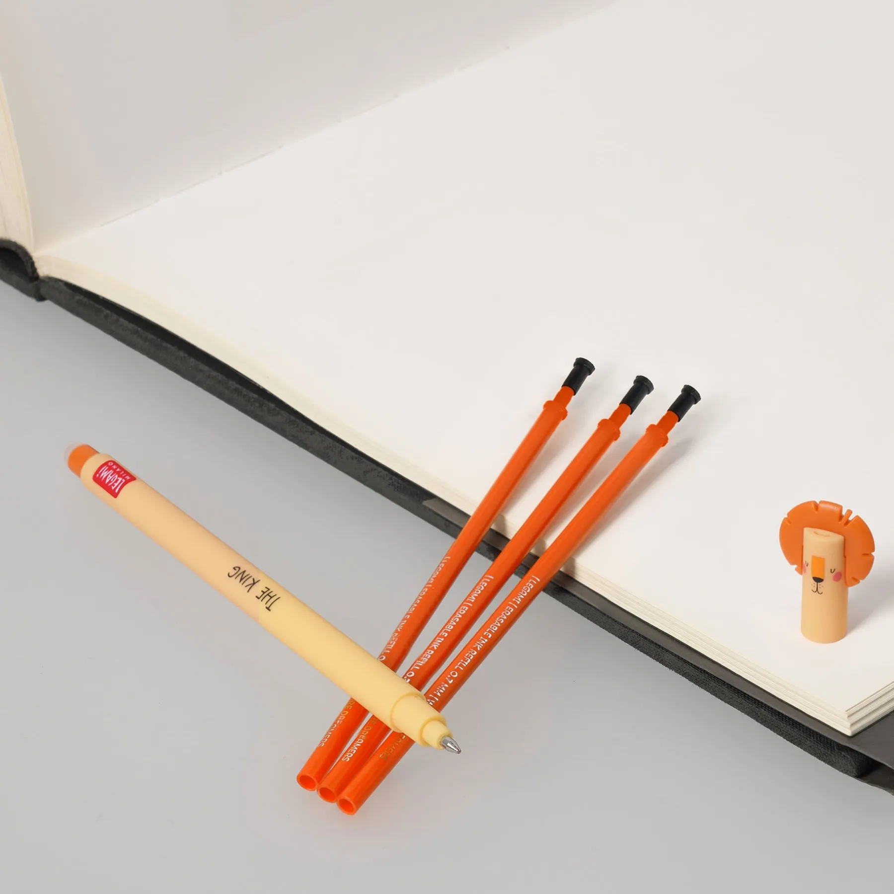 Legami Erasables Stifte Nachfüllminen|Löschbare Stifte*Set Löschbarer Stift Lion mit orangefarbener Ersatzmine