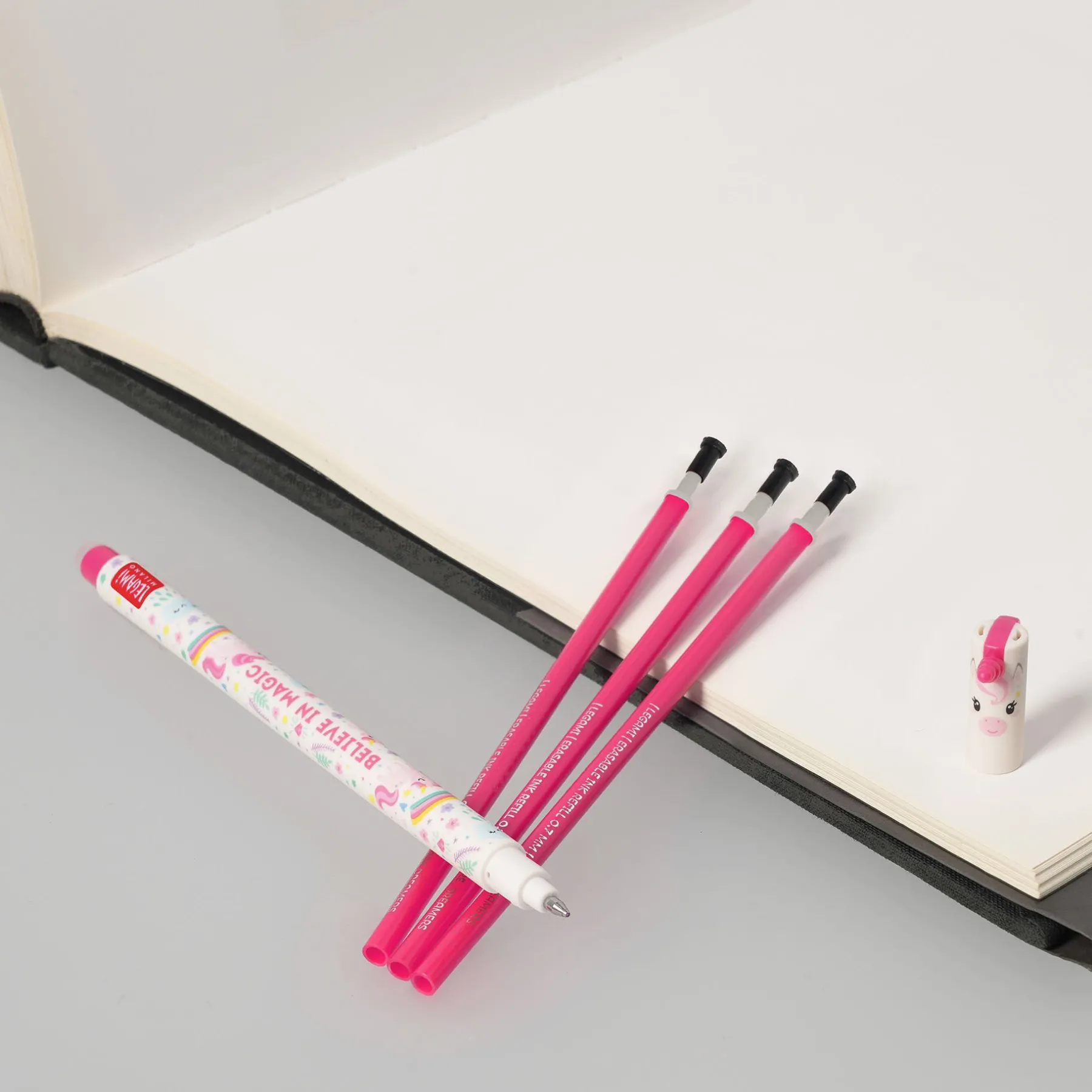 Legami Erasables Stifte Nachfüllminen|Löschbare Stifte*Set Löschbarer Stift Unicorn mit rosa Ersatzmine