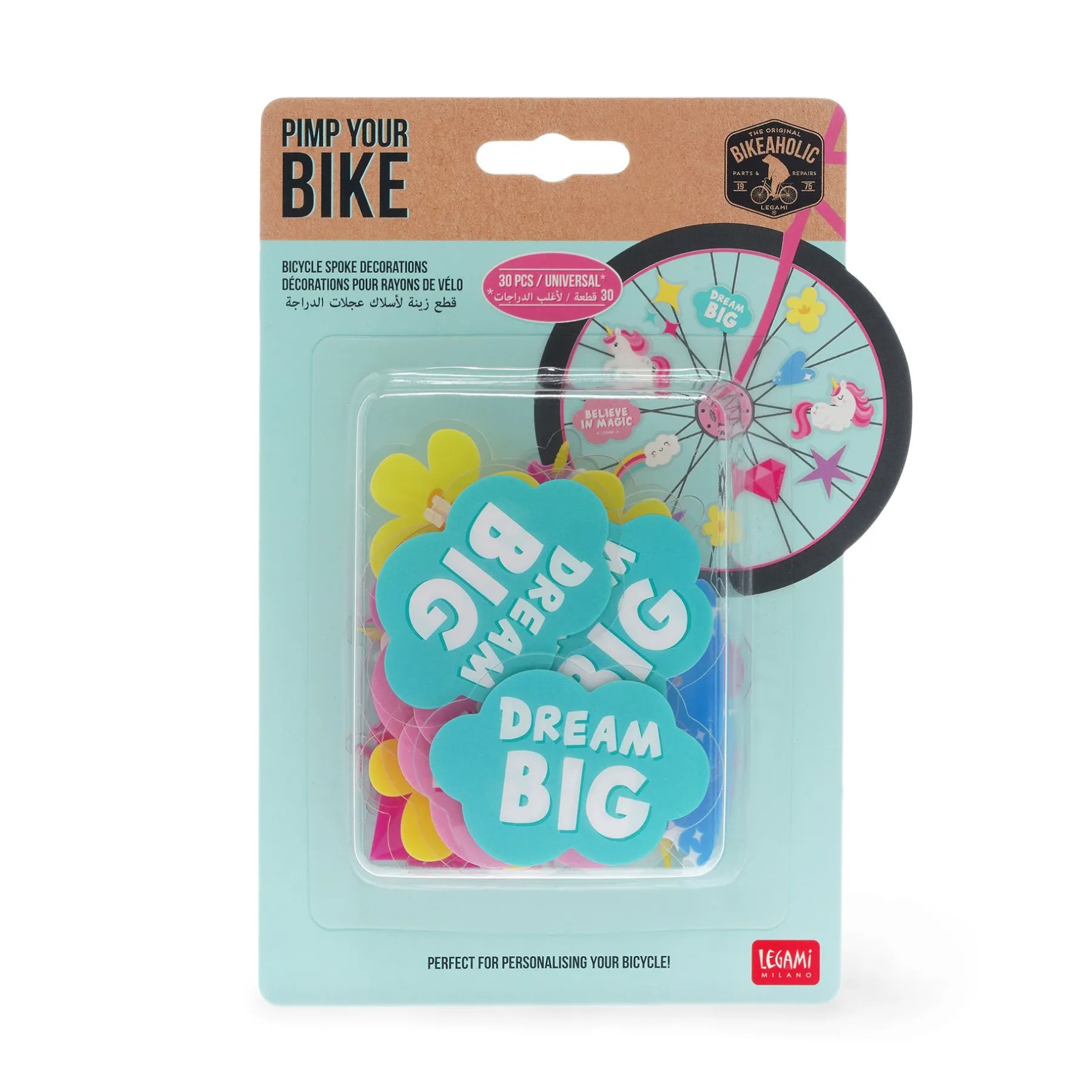 Legami Fahrrad-Accessoires*Set mit 30 Dekorationen für Fahrradspeichen