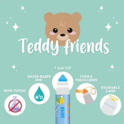 Legami Textmarker Und Filzstifte*Set mit 12 Filzstiften - Teddy Friends