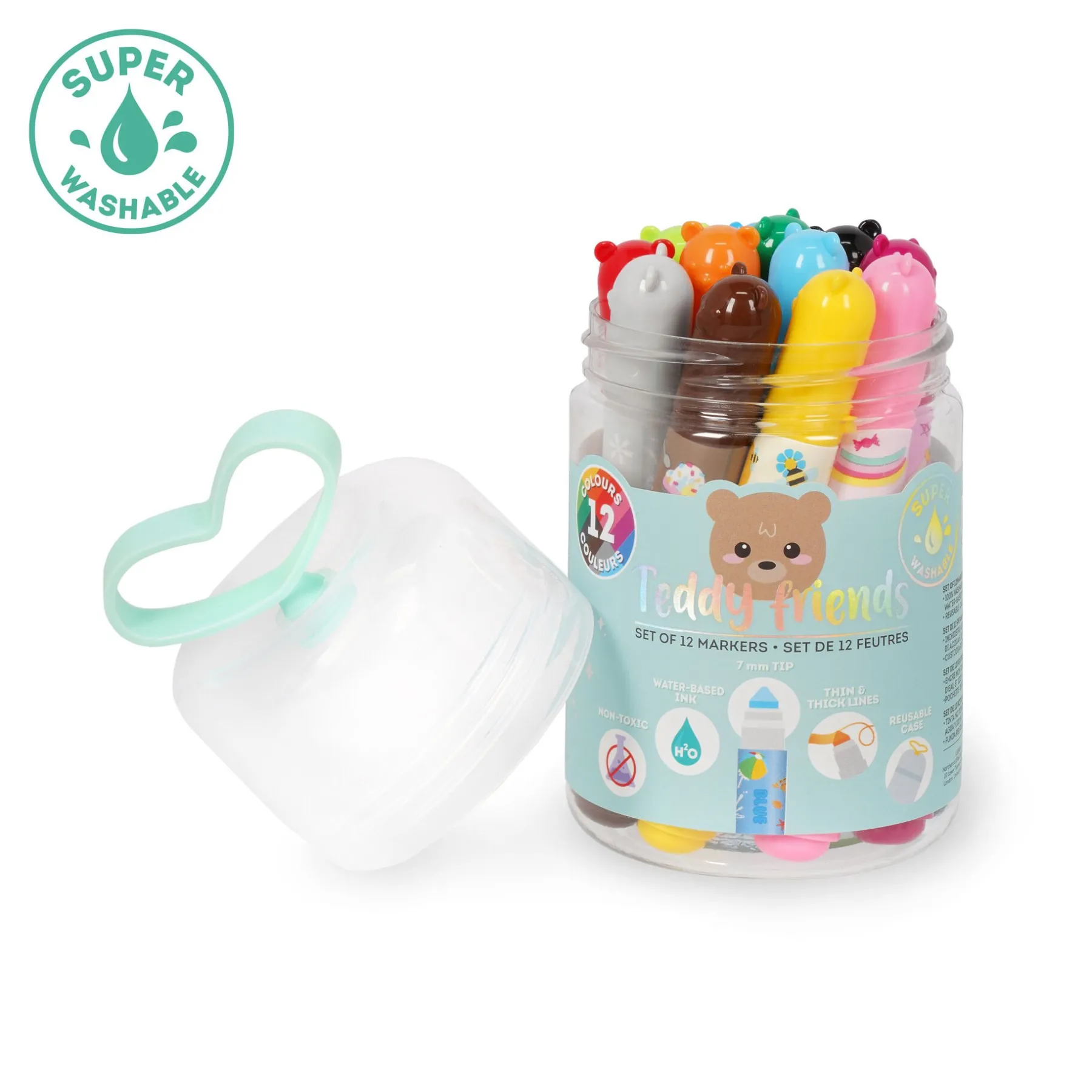 Legami Textmarker Und Filzstifte*Set mit 12 Filzstiften - Teddy Friends