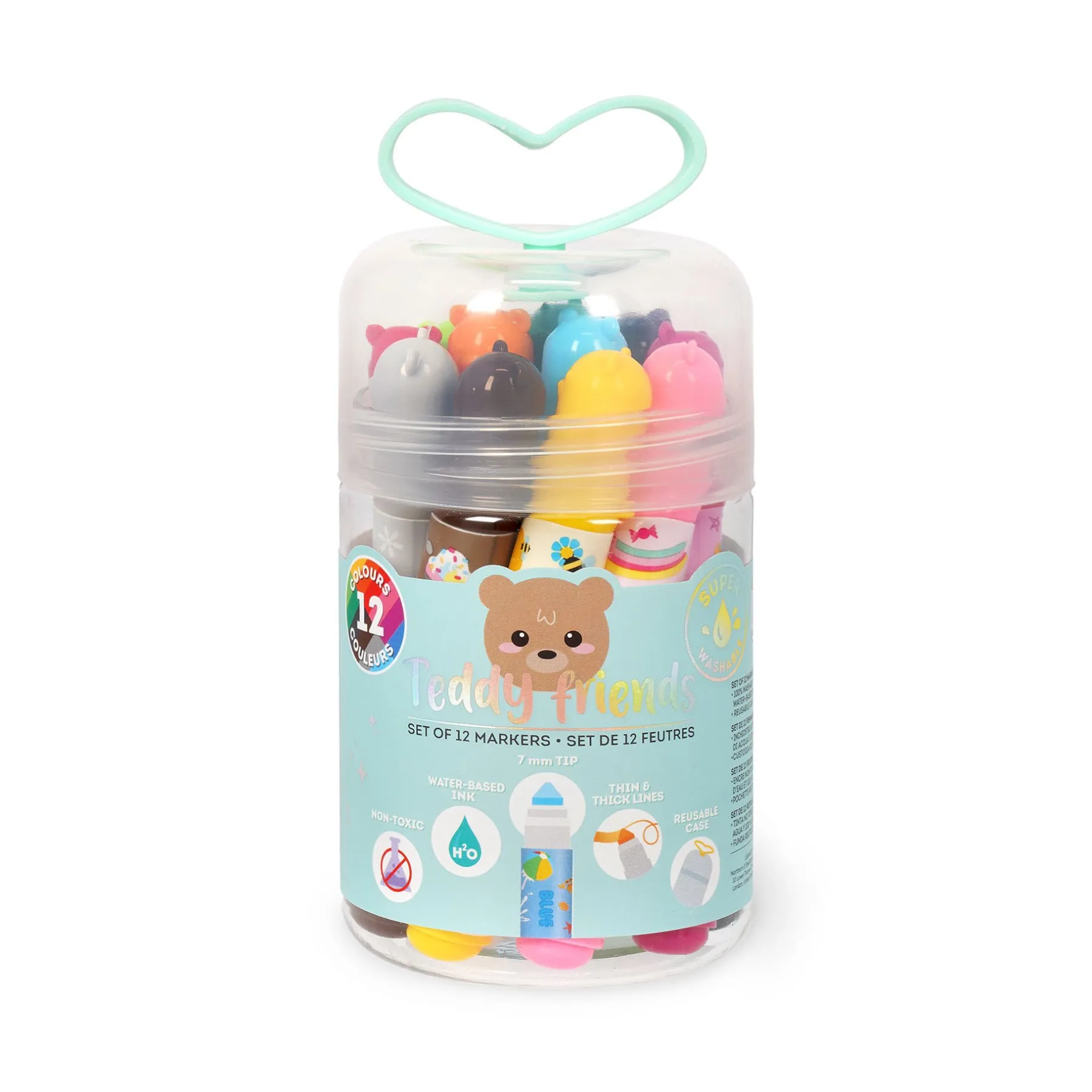 Legami Textmarker Und Filzstifte*Set mit 12 Filzstiften - Teddy Friends
