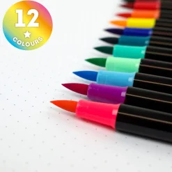 Legami Textmarker Und Filzstifte*Set mit 12 Filzstiften mit Pinselspitze - Brush Markers