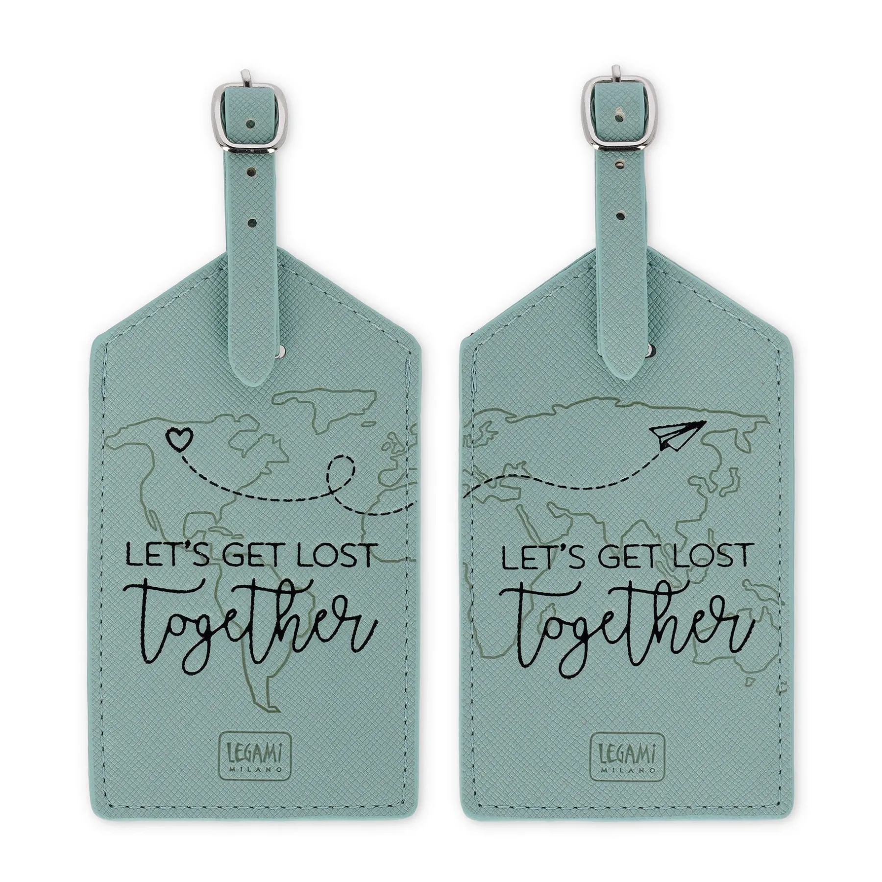 Legami Reise-Accessoires*Set mit 2 Kofferetiketten - Let's Get Lost Together