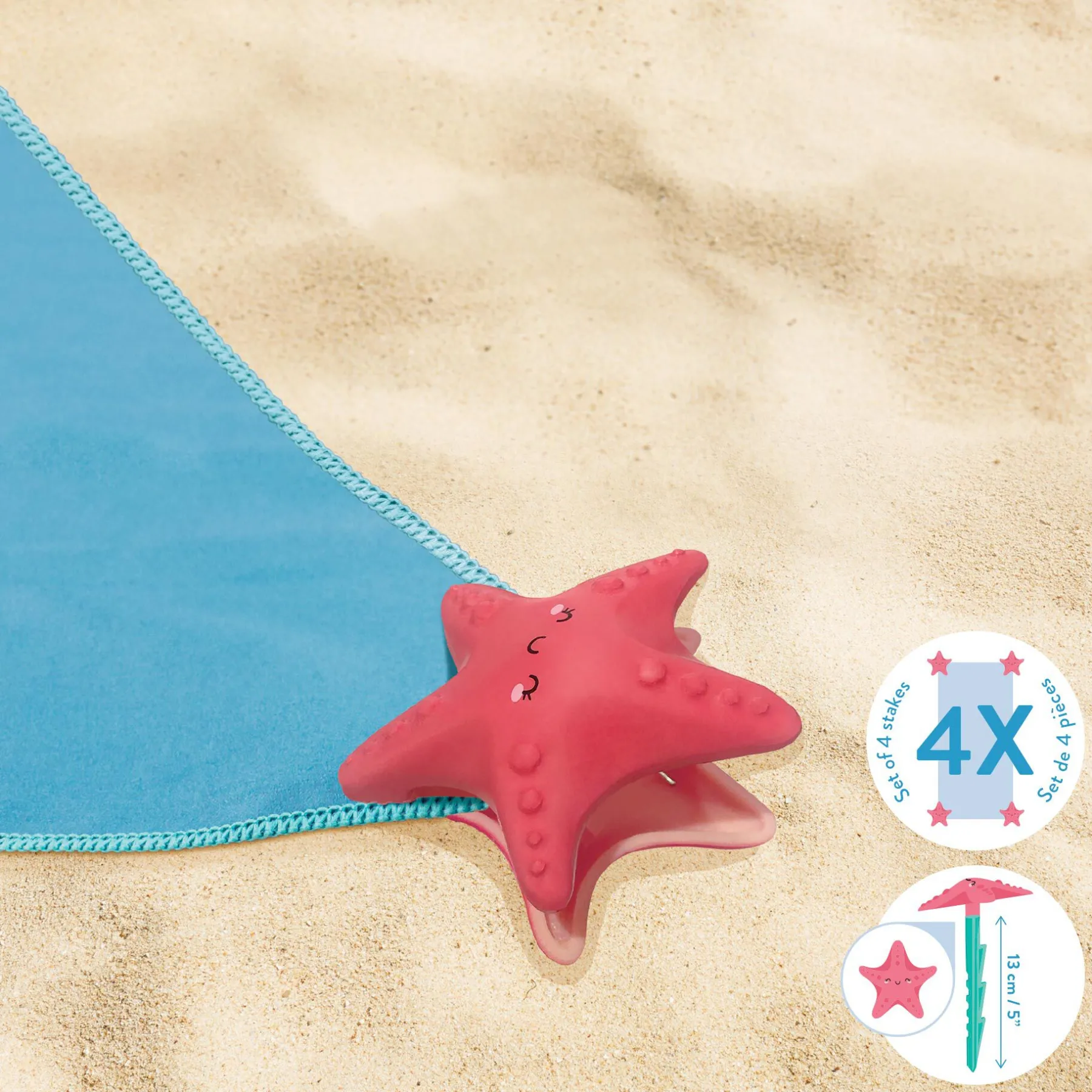 Legami Strandzubehör|Strandtücher*Set mit 4 Strandtuch-Heringen - Beach Towel Anchor Stakes
