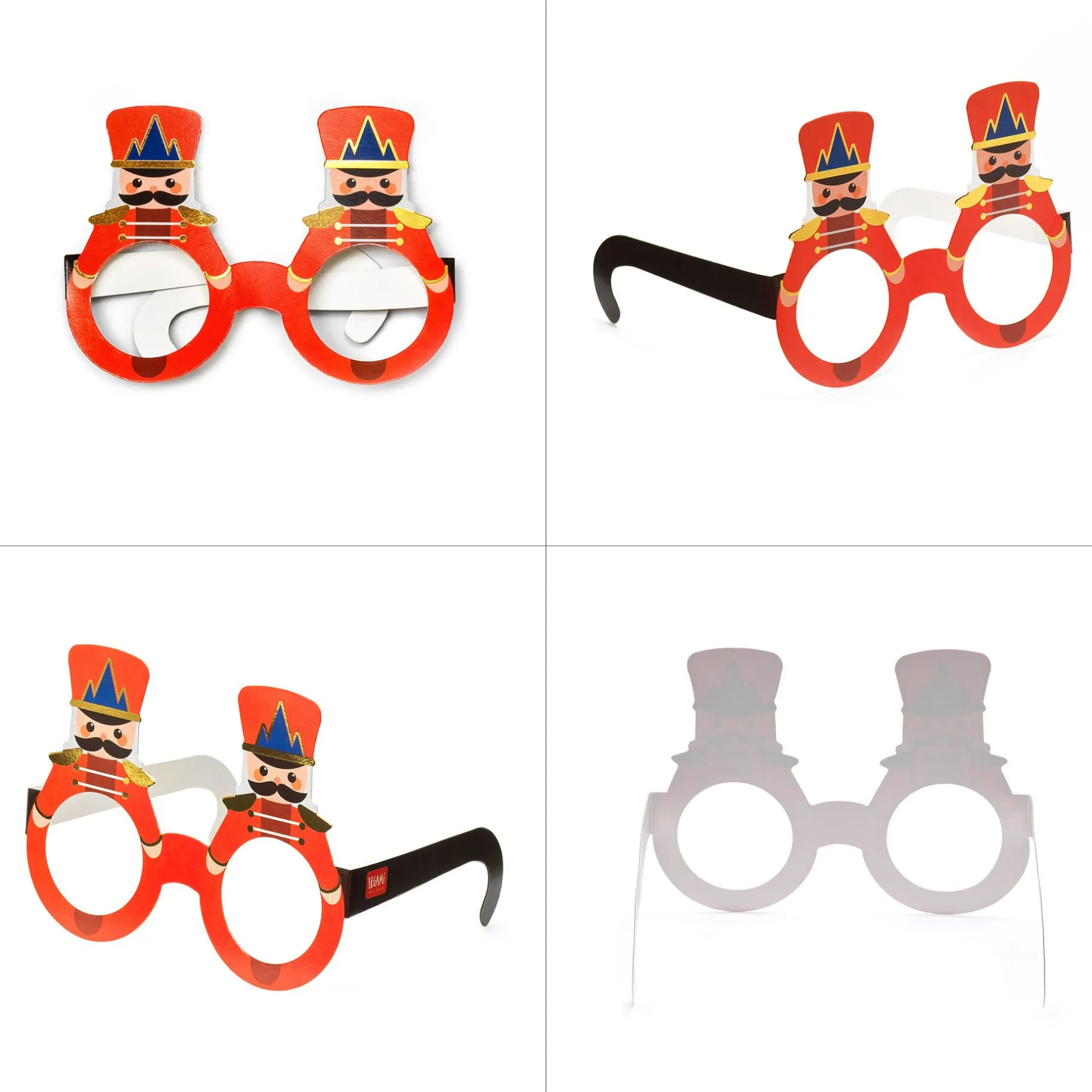 Legami Party-Accessoires*Set mit 8 Weihnachtsbrillen aus Papier