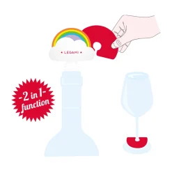 Legami Weitere Küchen-Accessoires|Cocktail Hour*Set mit Flaschenverschluss und 6 Glasmarkern