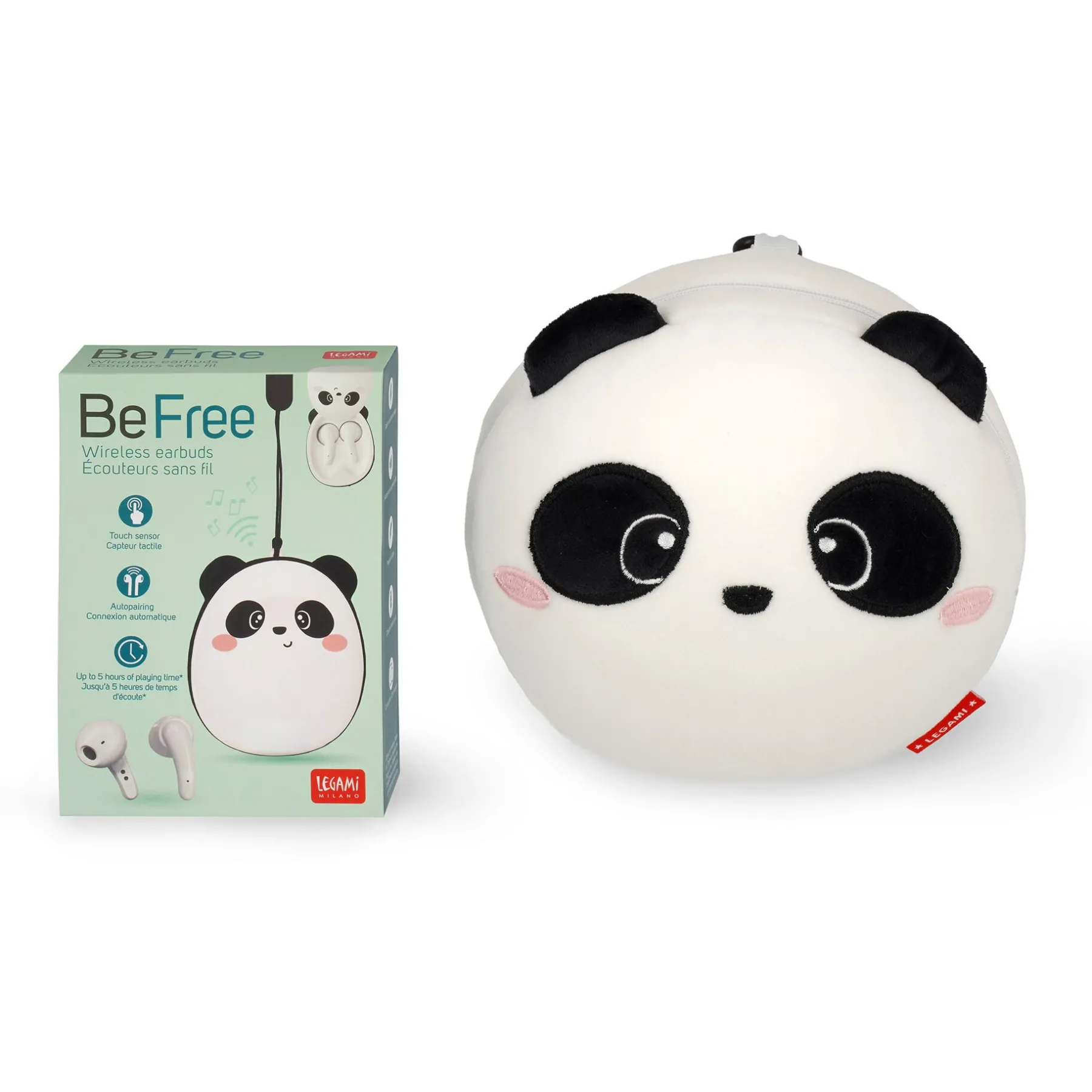 Legami Kopfhörer Und Zubehör|Reise-Accessoires*Set Reisekissen Panda und Kabellose Kopfhörer Panda