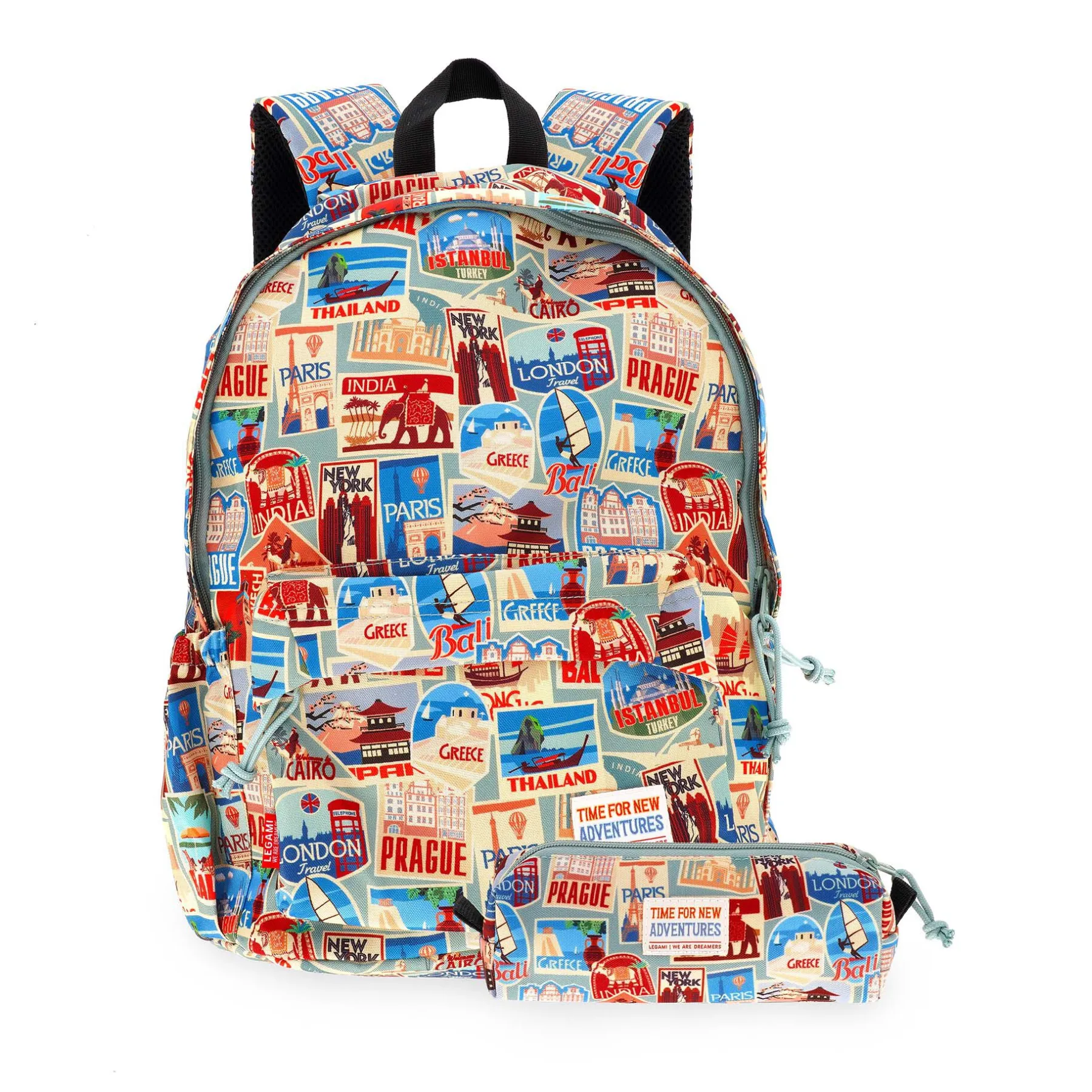 Legami Rucksäcke|Federmäppchen*Set Rucksack und Etui Travel Stickers