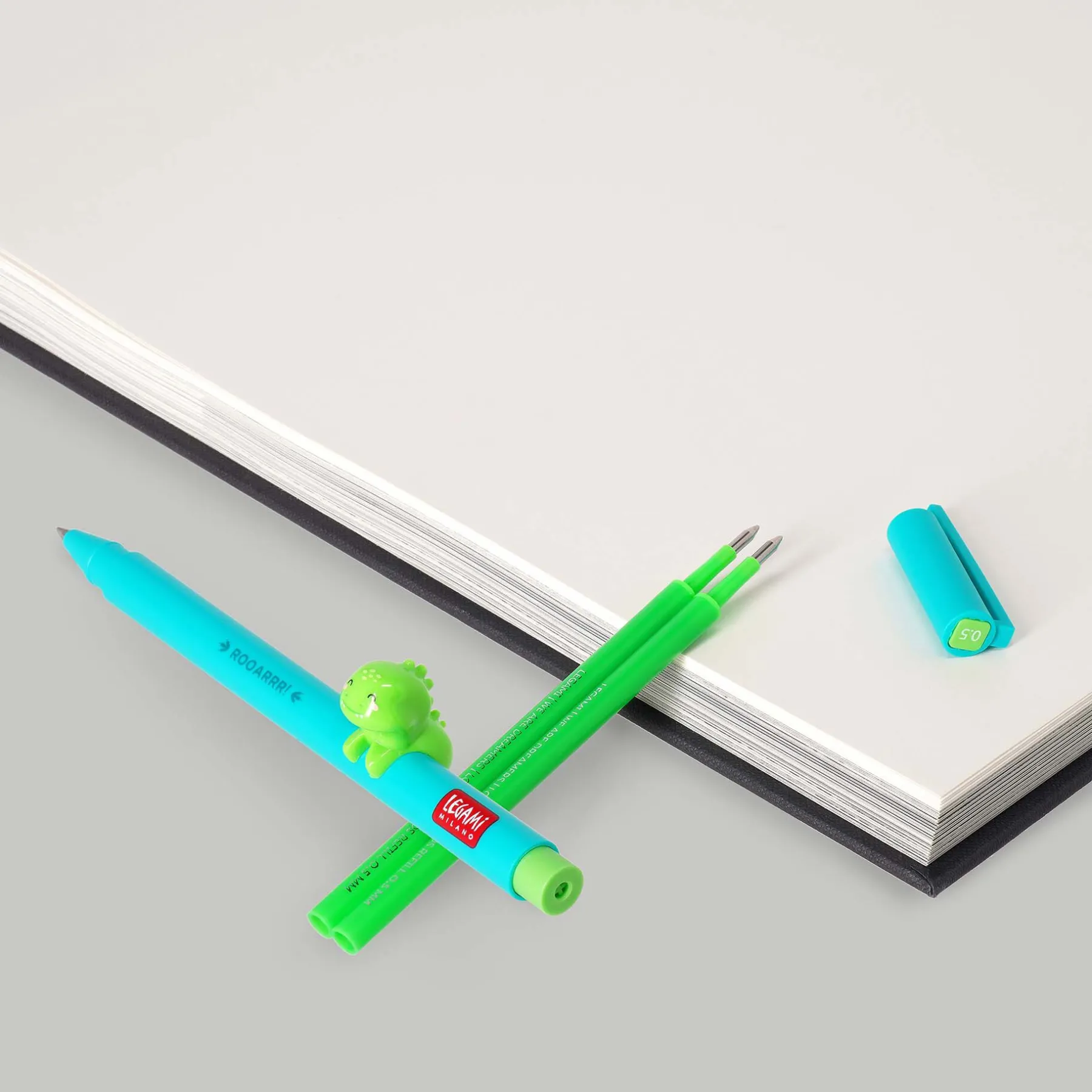 Legami Gelstifte Nachfüllminen Lovely Friends|Kugelschreiber Und Gelstifte*Set Stift Lovely Dino mit Neongrüner Ersatzmine