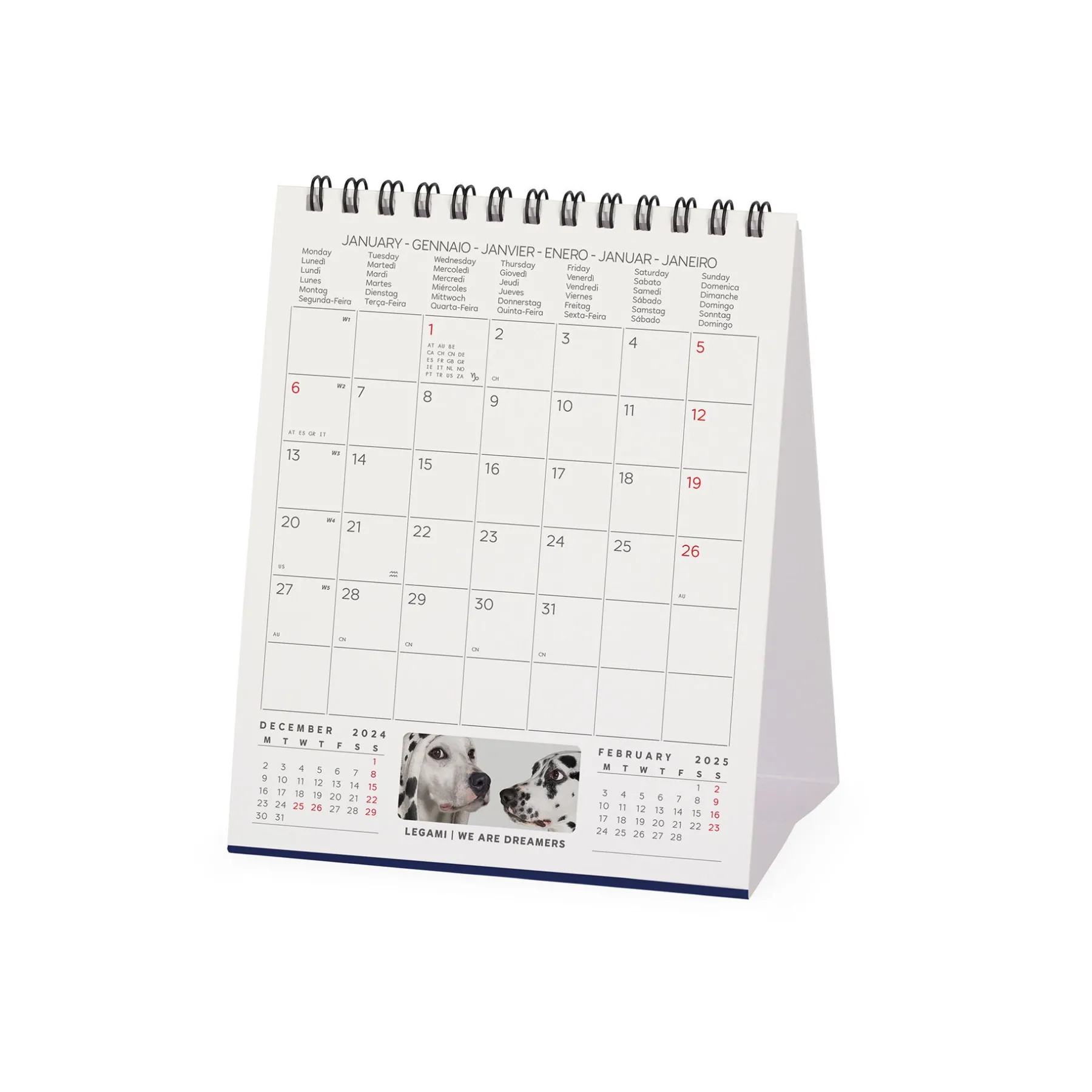Legami Tischkalender*Tischkalender 2025 - 12 x 14,5 cm