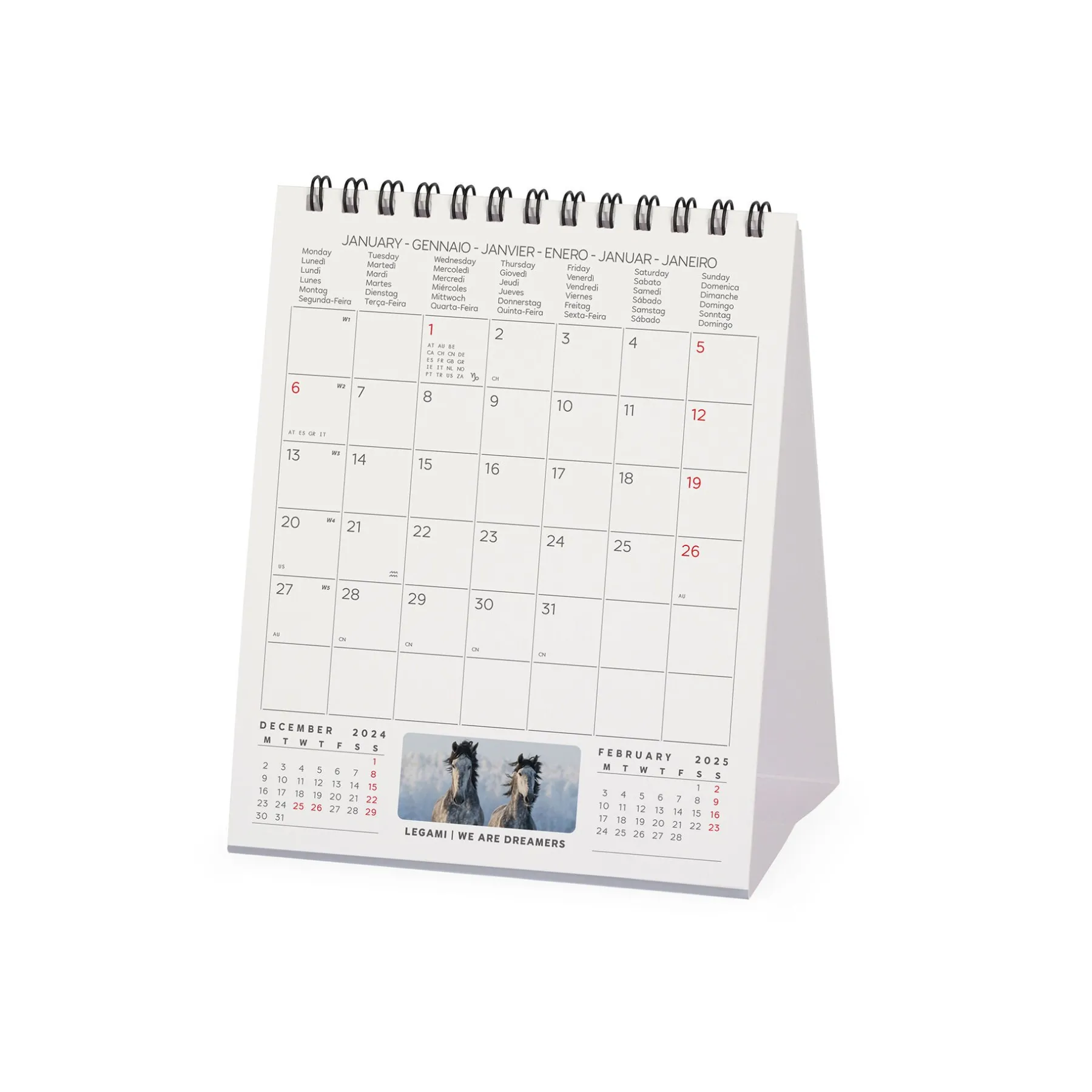 Legami Tischkalender*Tischkalender 2025 - 12 x 14,5 cm