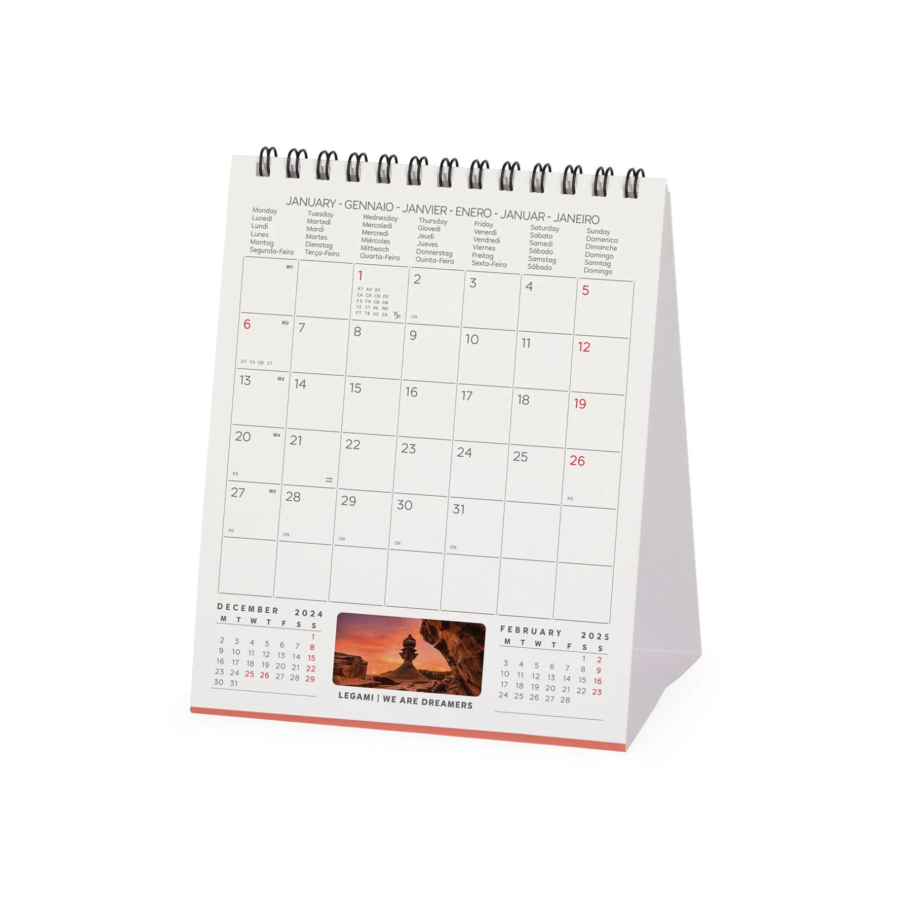 Legami Tischkalender*Tischkalender 2025 - 12 x 14,5 cm