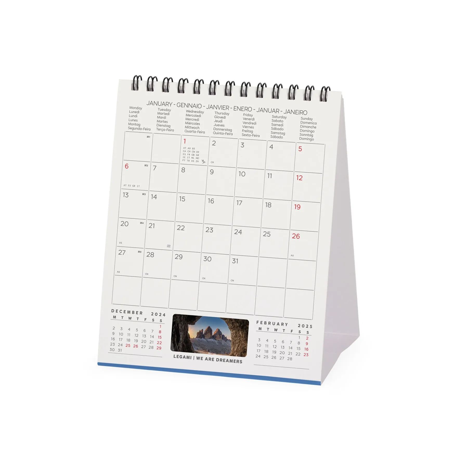 Legami Tischkalender*Tischkalender 2025 - 12 x 14,5 cm