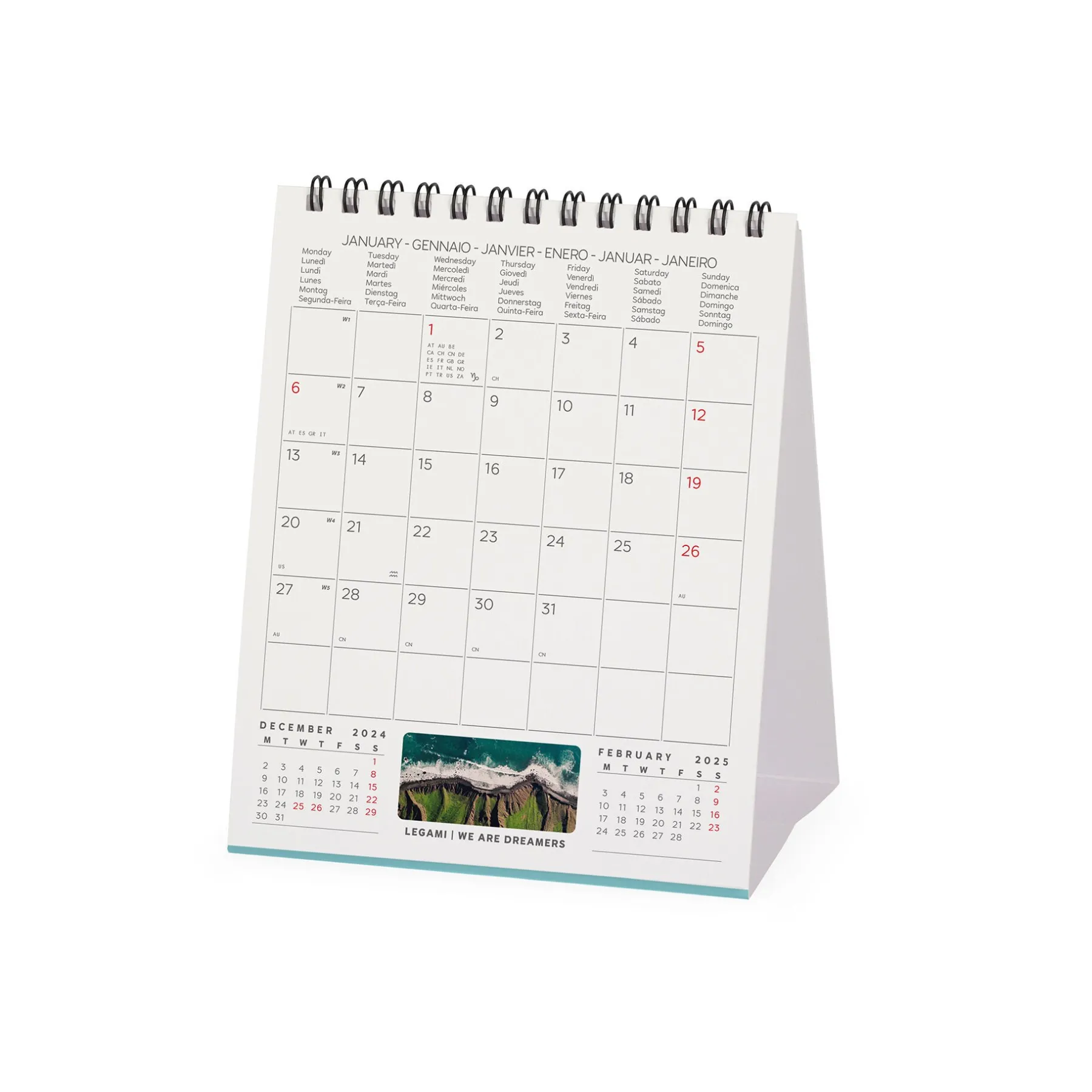 Legami Tischkalender*Tischkalender 2025 - 12 x 14,5 cm