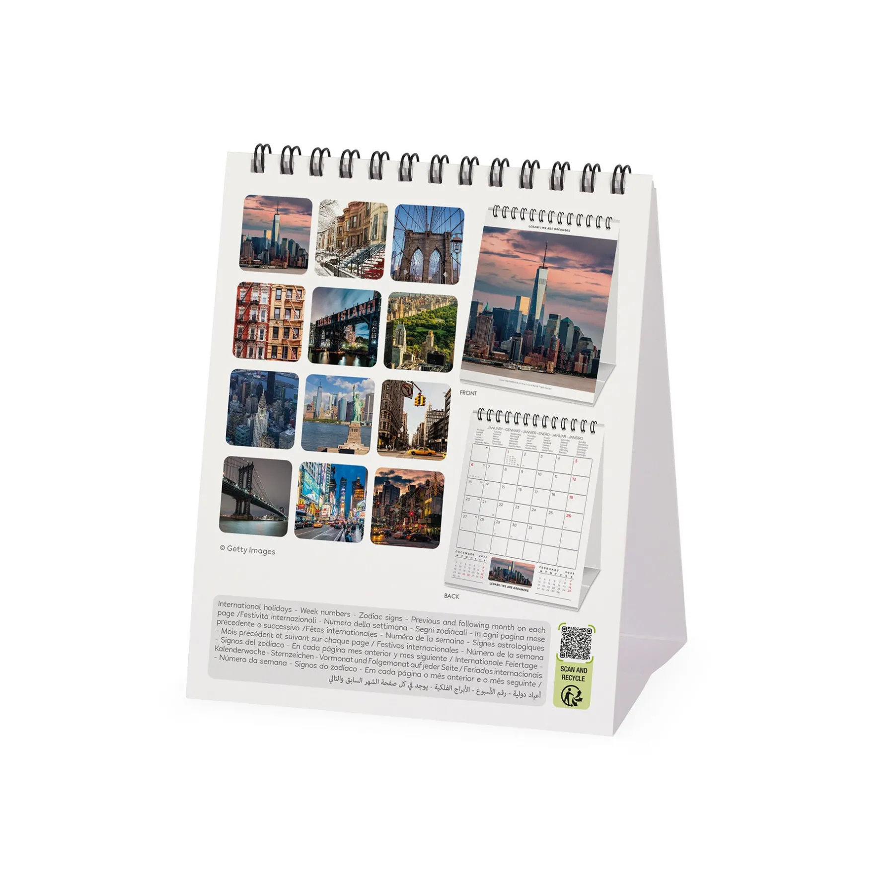Legami Tischkalender*Tischkalender 2025 - 12 x 14,5 cm