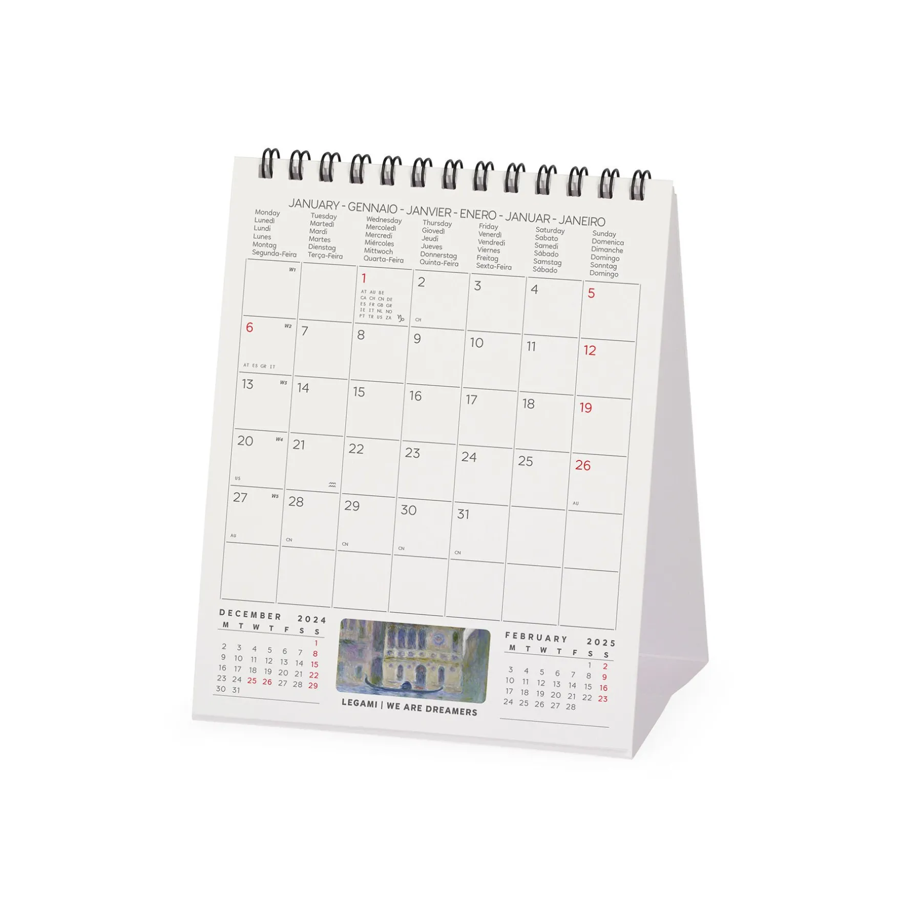 Legami Tischkalender*Tischkalender 2025 - 12 x 14,5 cm