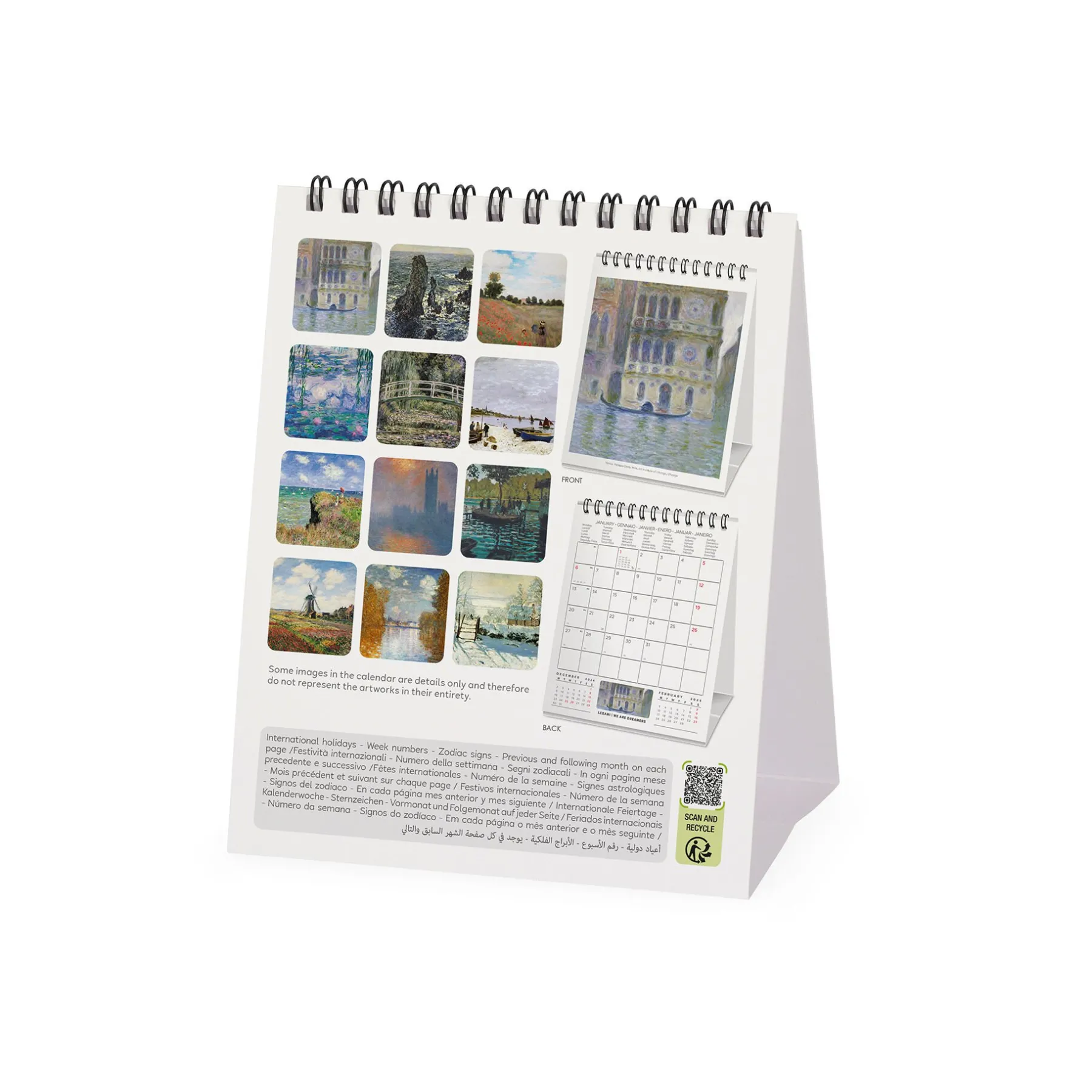 Legami Tischkalender*Tischkalender 2025 - 12 x 14,5 cm
