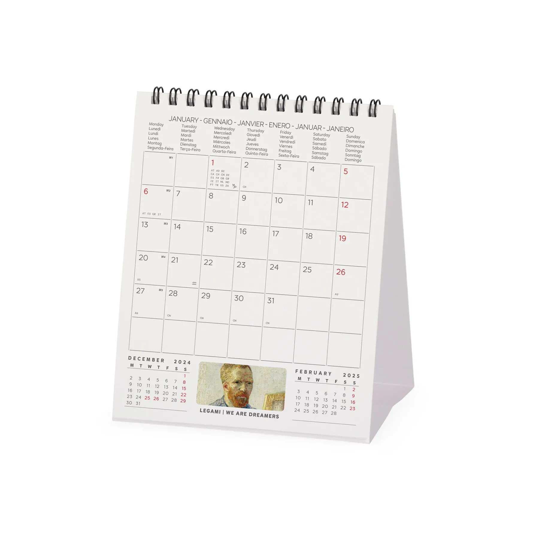 Legami Tischkalender*Tischkalender 2025 - 12 x 14,5 cm