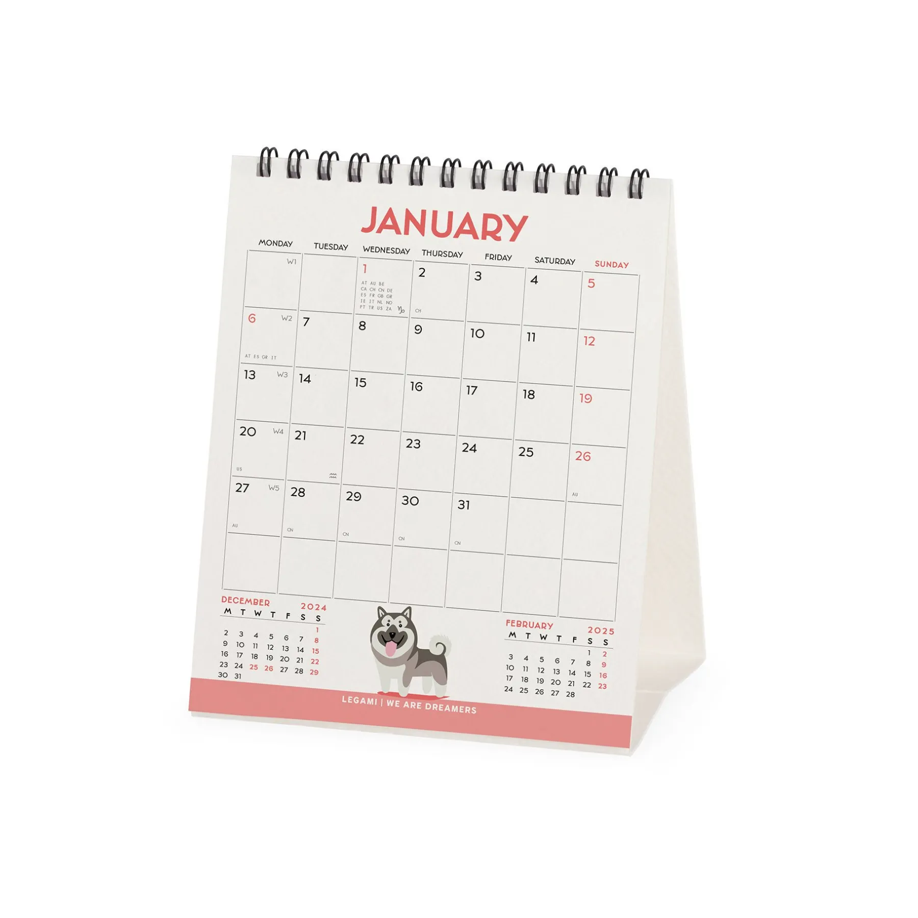 Legami Tischkalender*Tischkalender 2025 - 12 x 14,5 cm